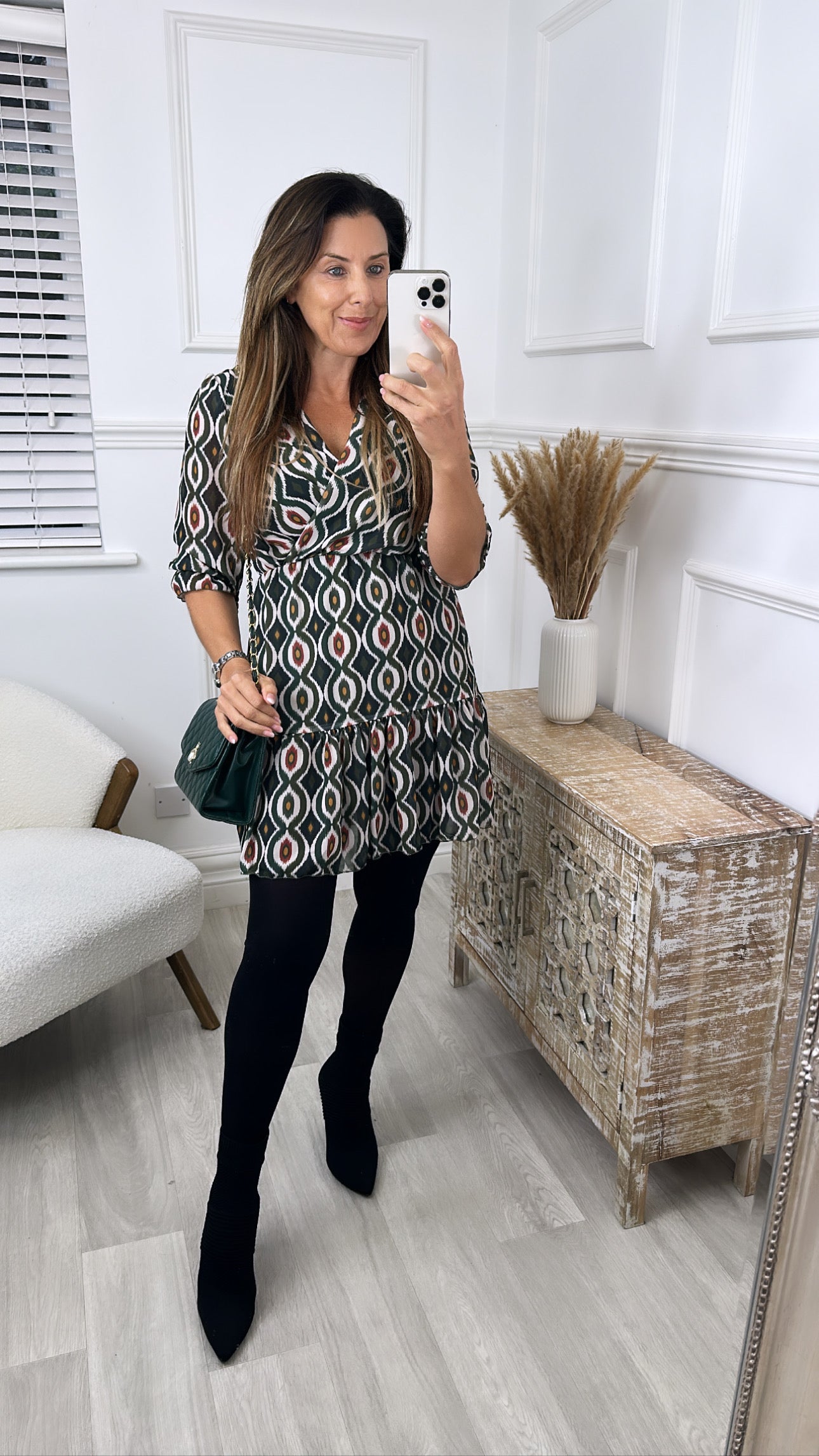 Nele Green Wrap Mini Dress