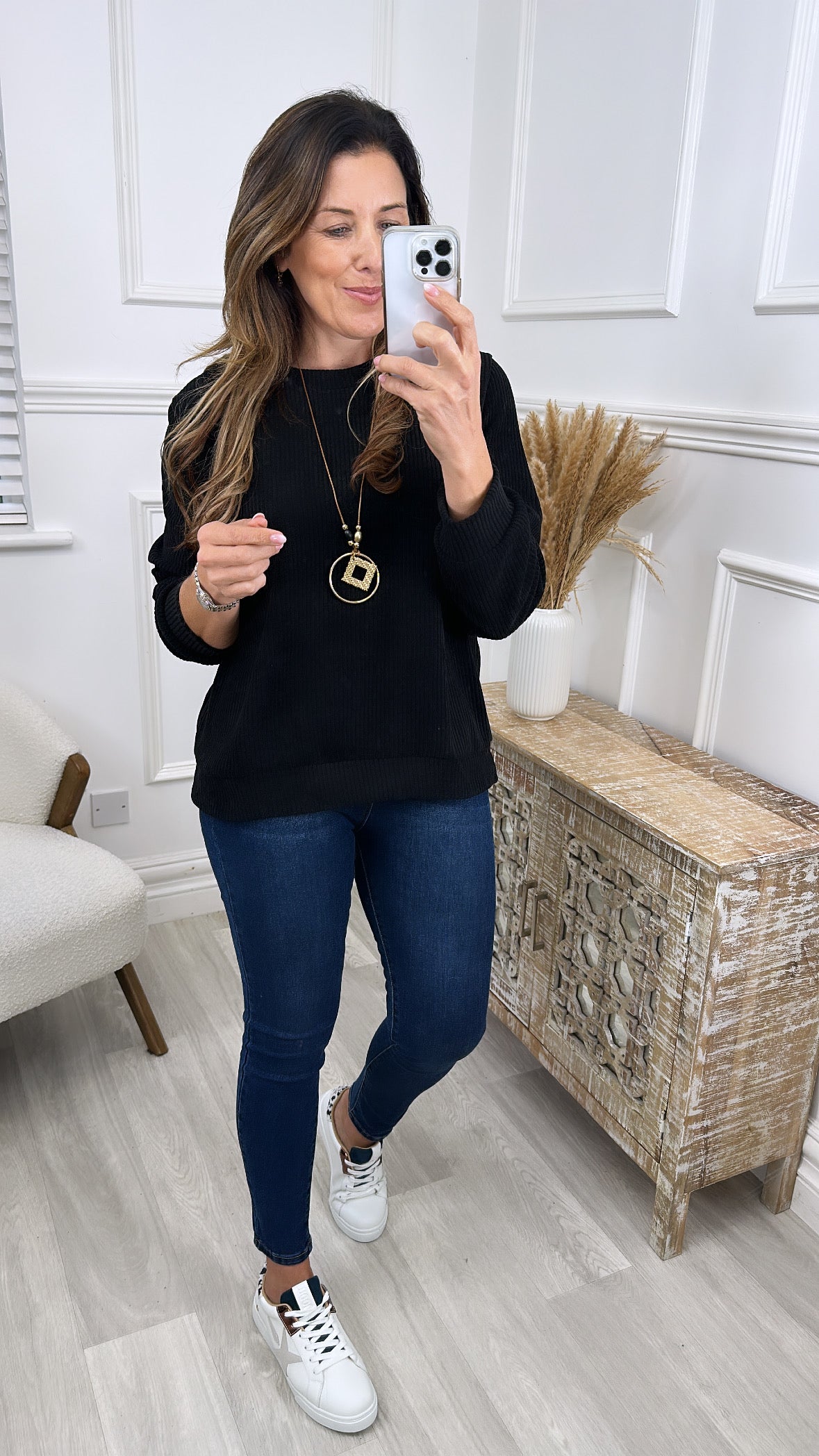 Paige Black Textured Top