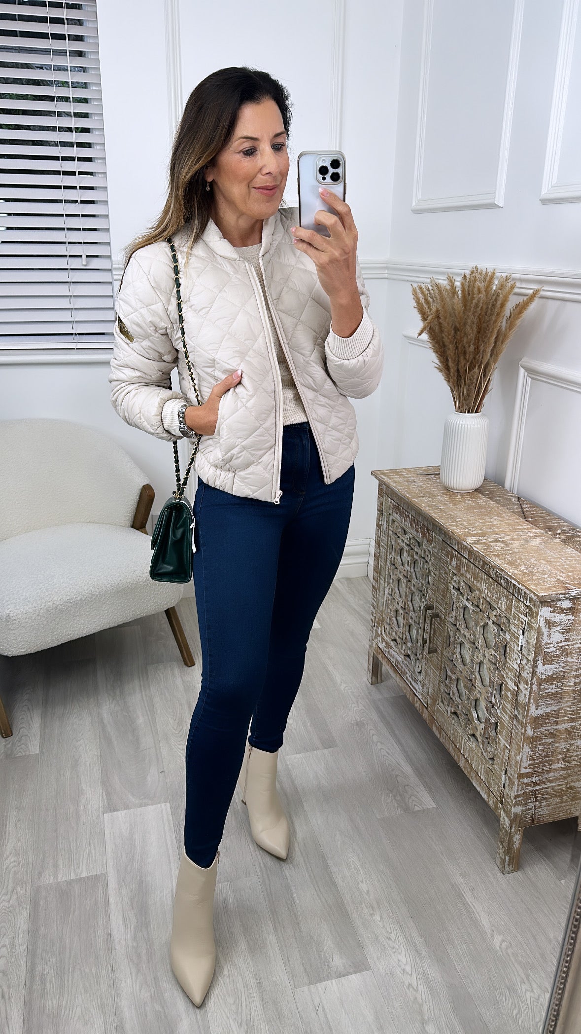 Felicity Beige Quilt Jacket