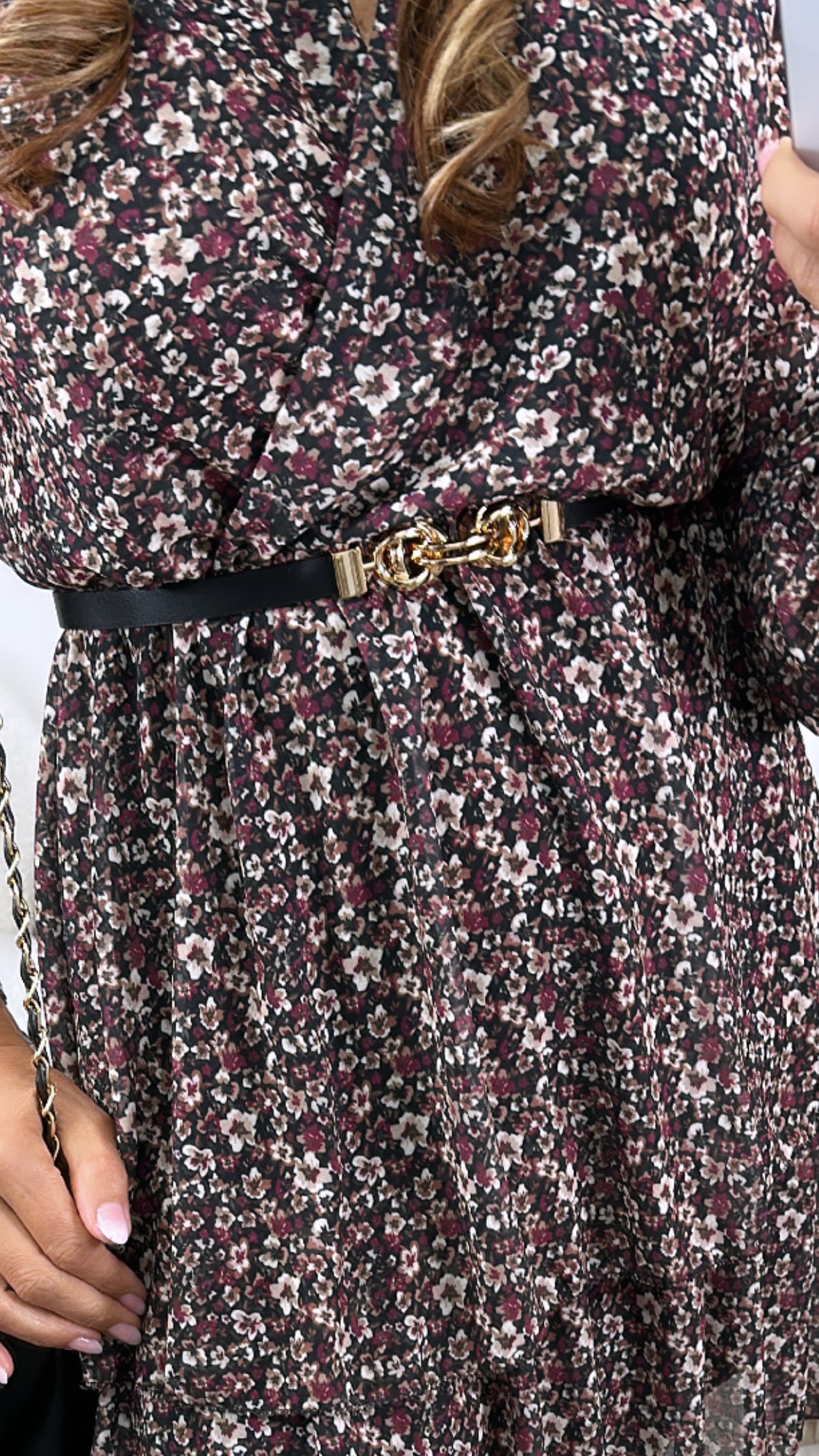 Myrtle Black Layered Wrap Dress