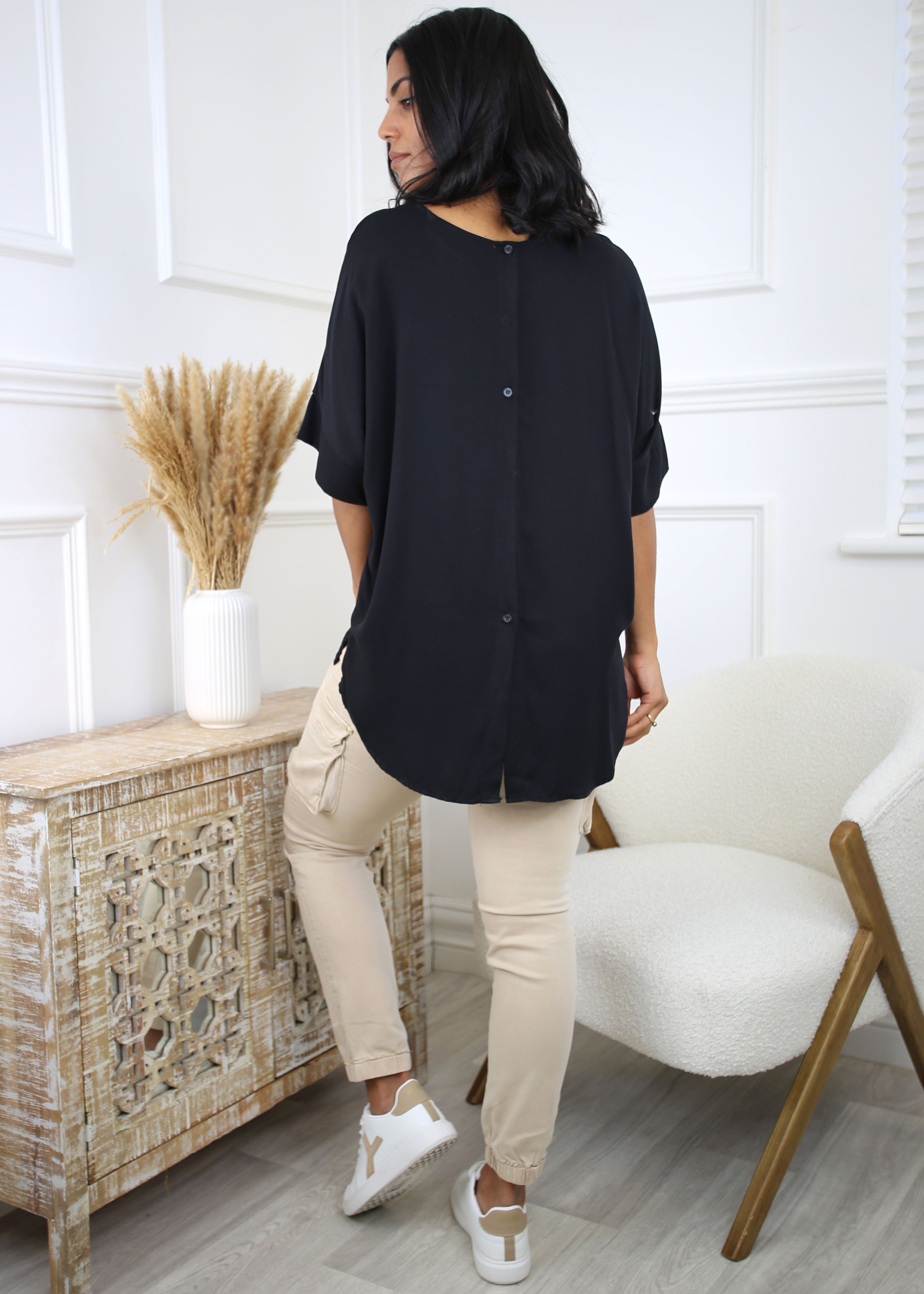 Kennedy Black Necklace Blouse