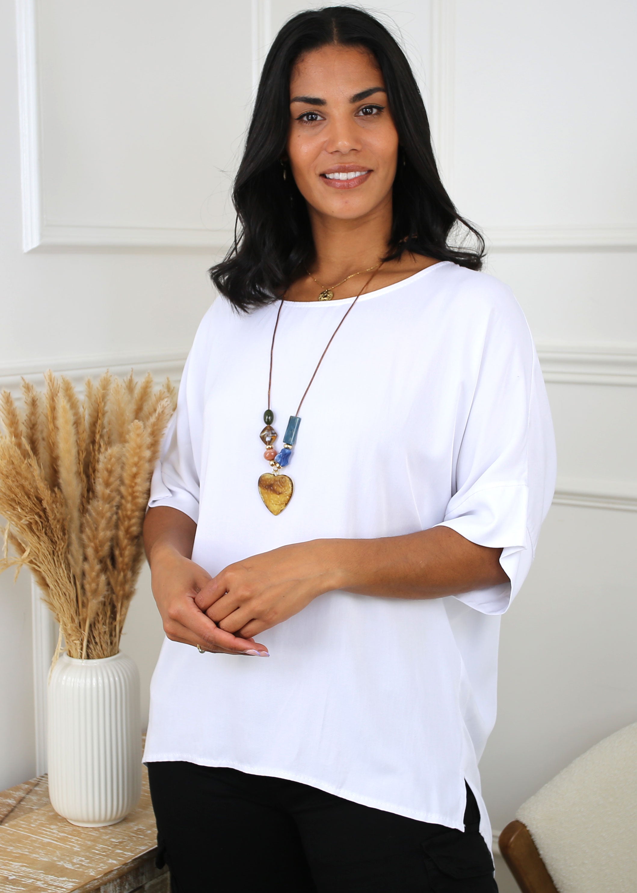 Kennedy White Necklace Blouse