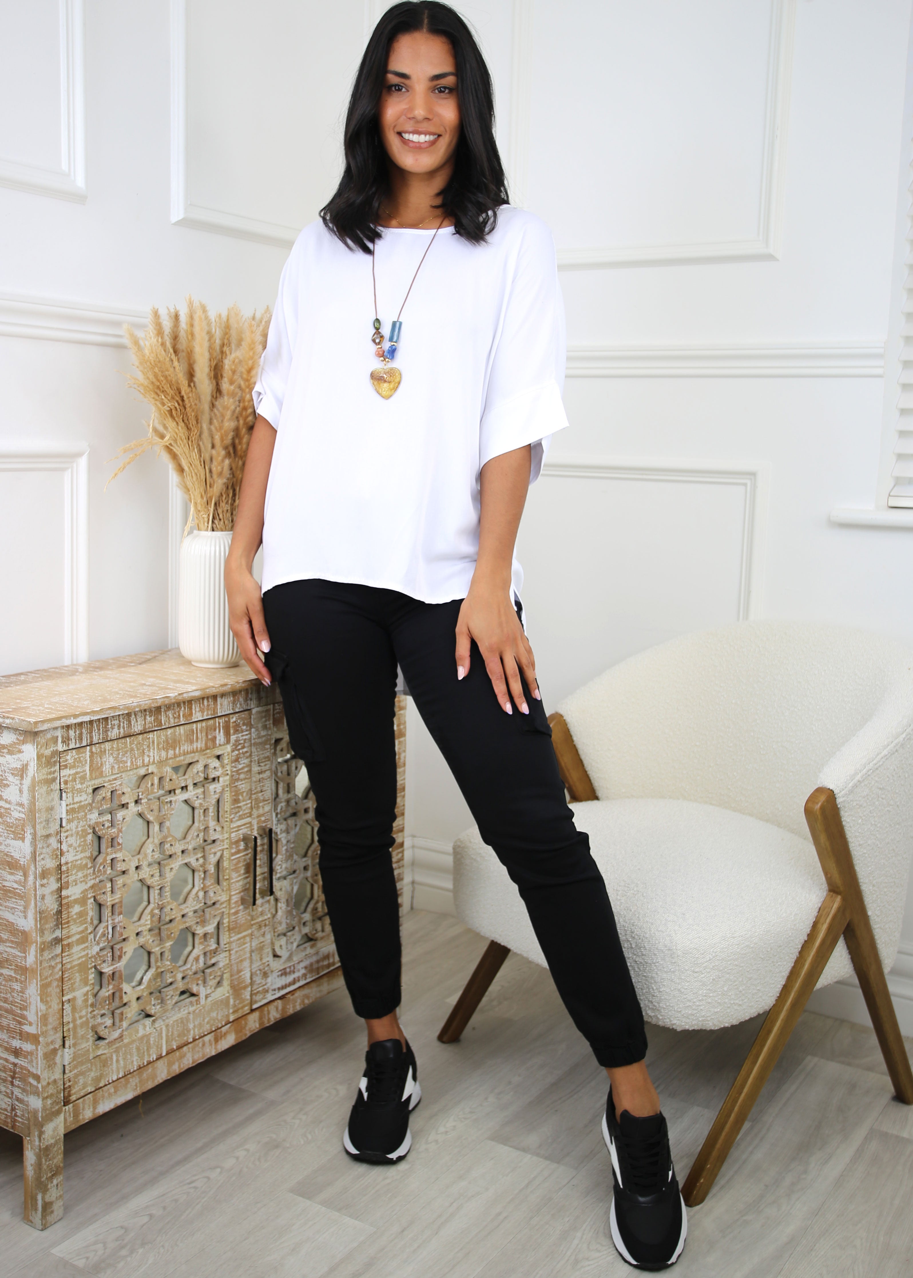 Kennedy White Necklace Blouse