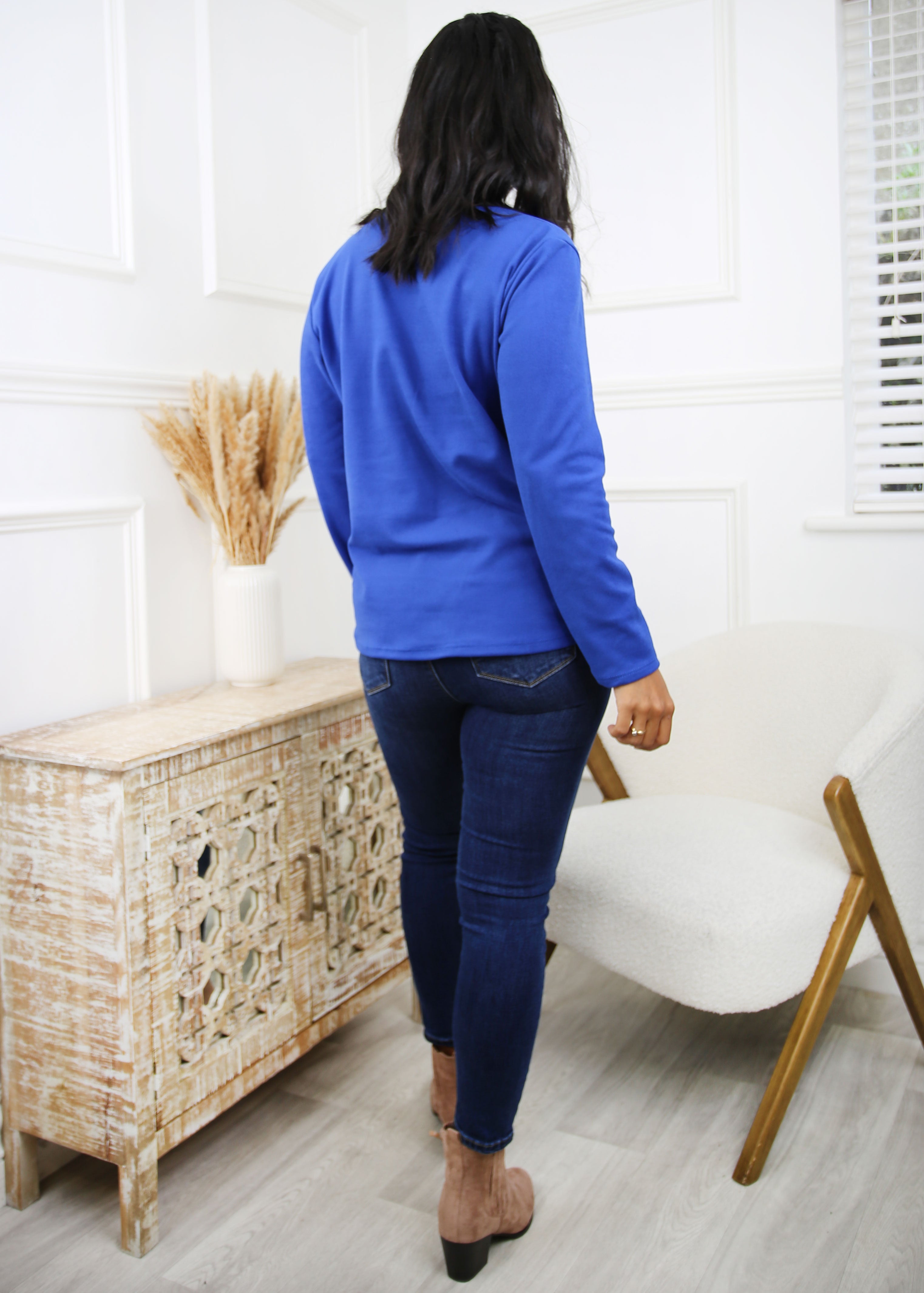 Renata Royal Blue Necklace Top