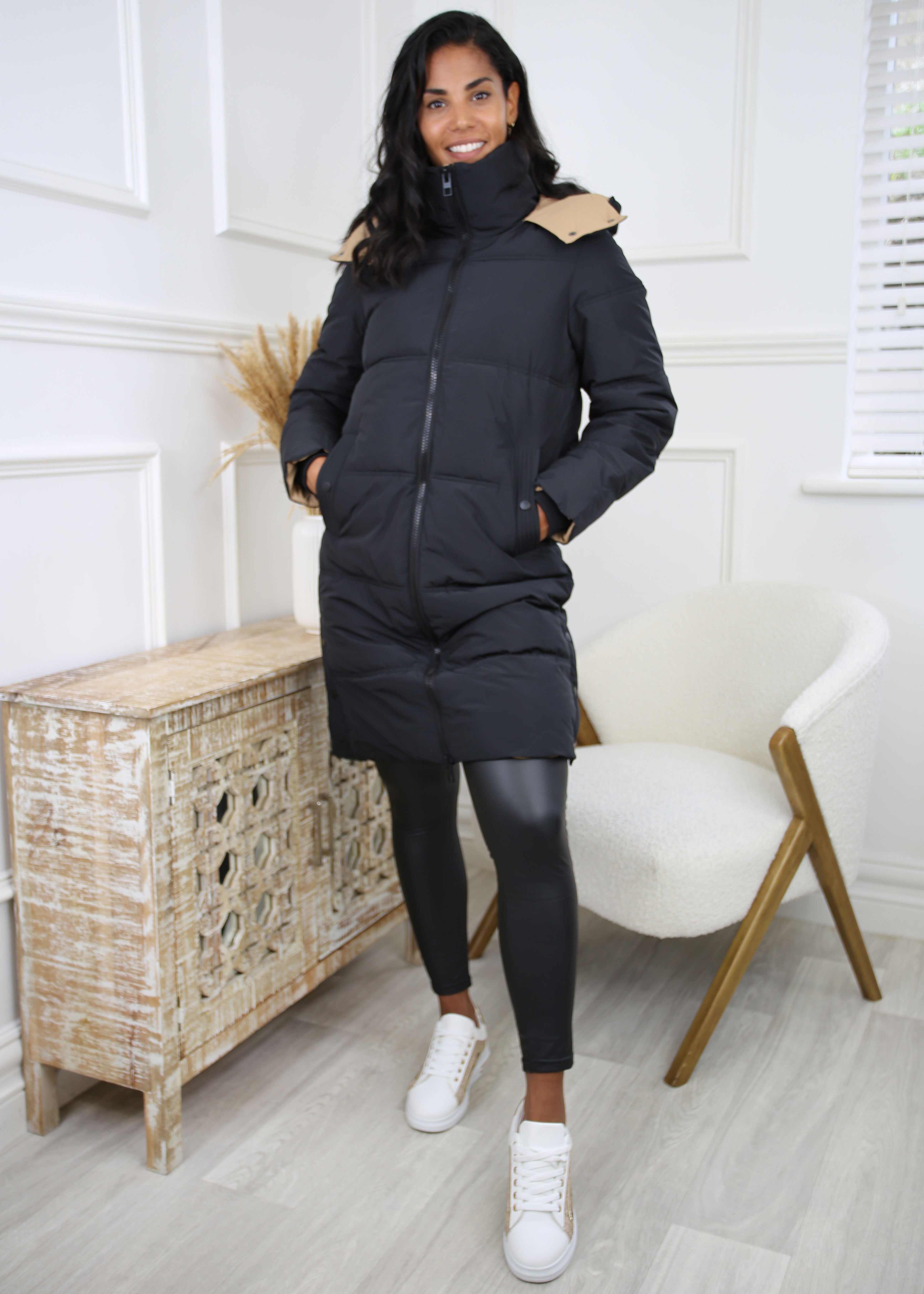 Diane Black Puffer Coat