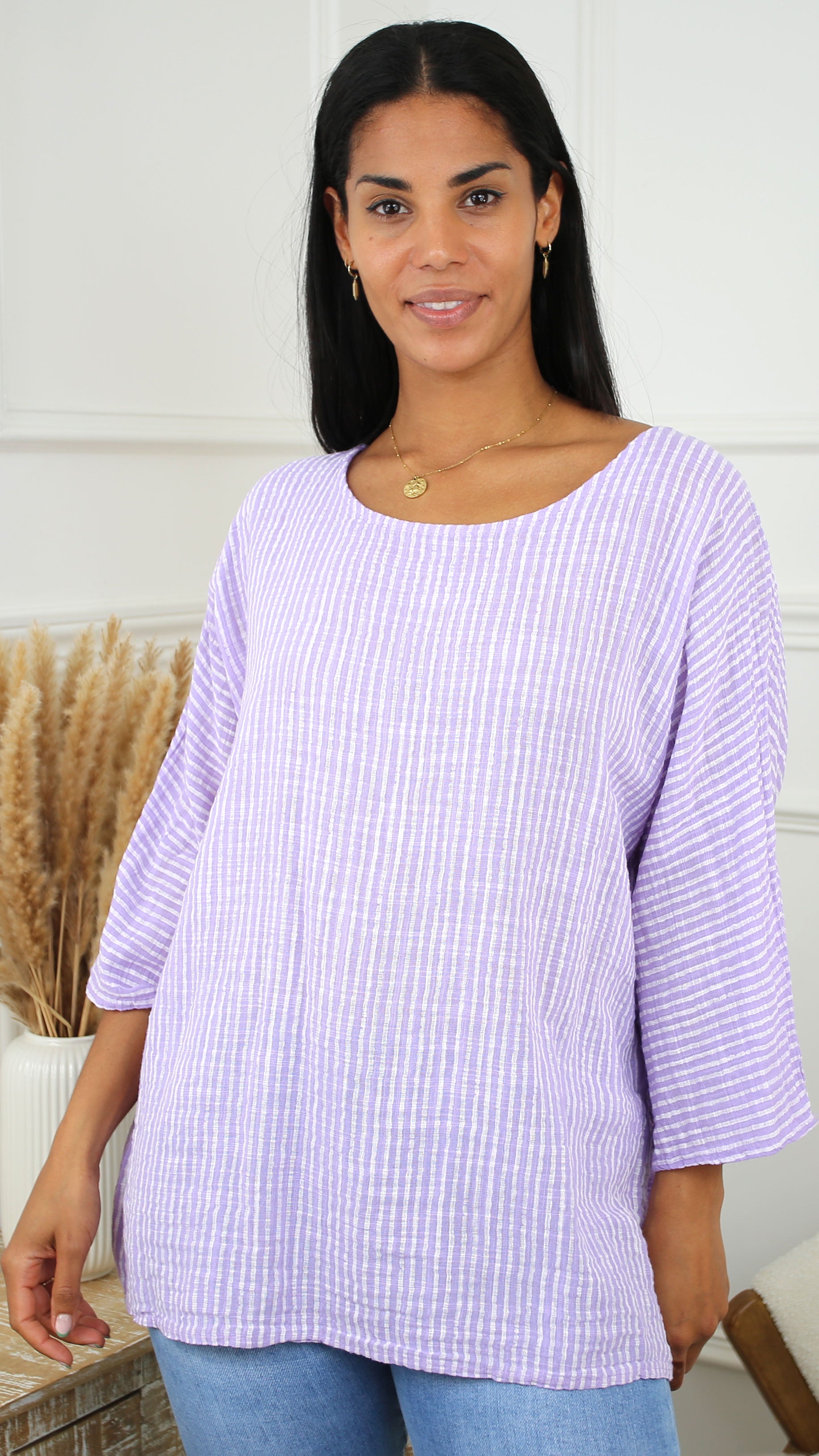 Kristen Purple Striped Top