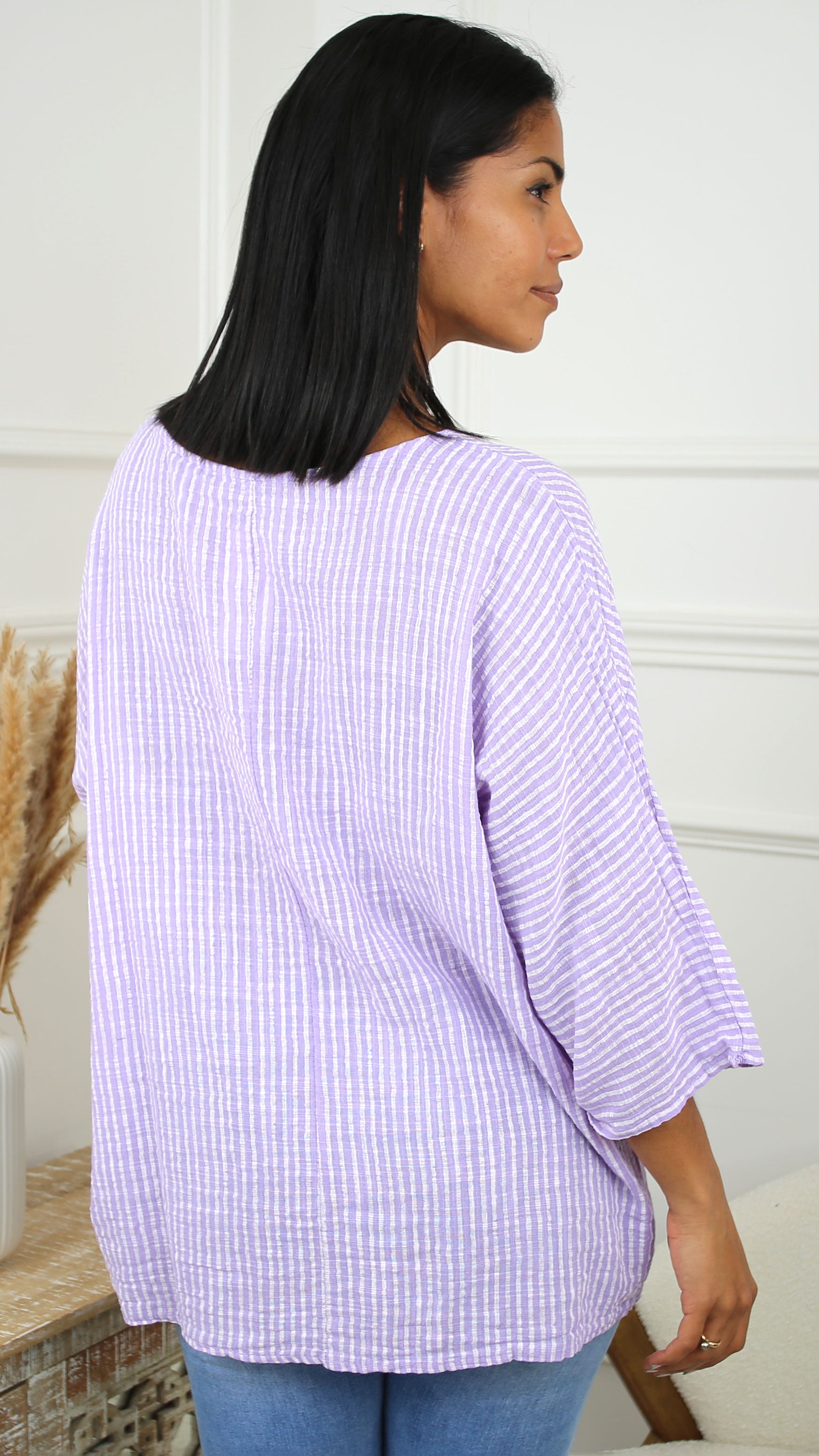 Kristen Purple Striped Top