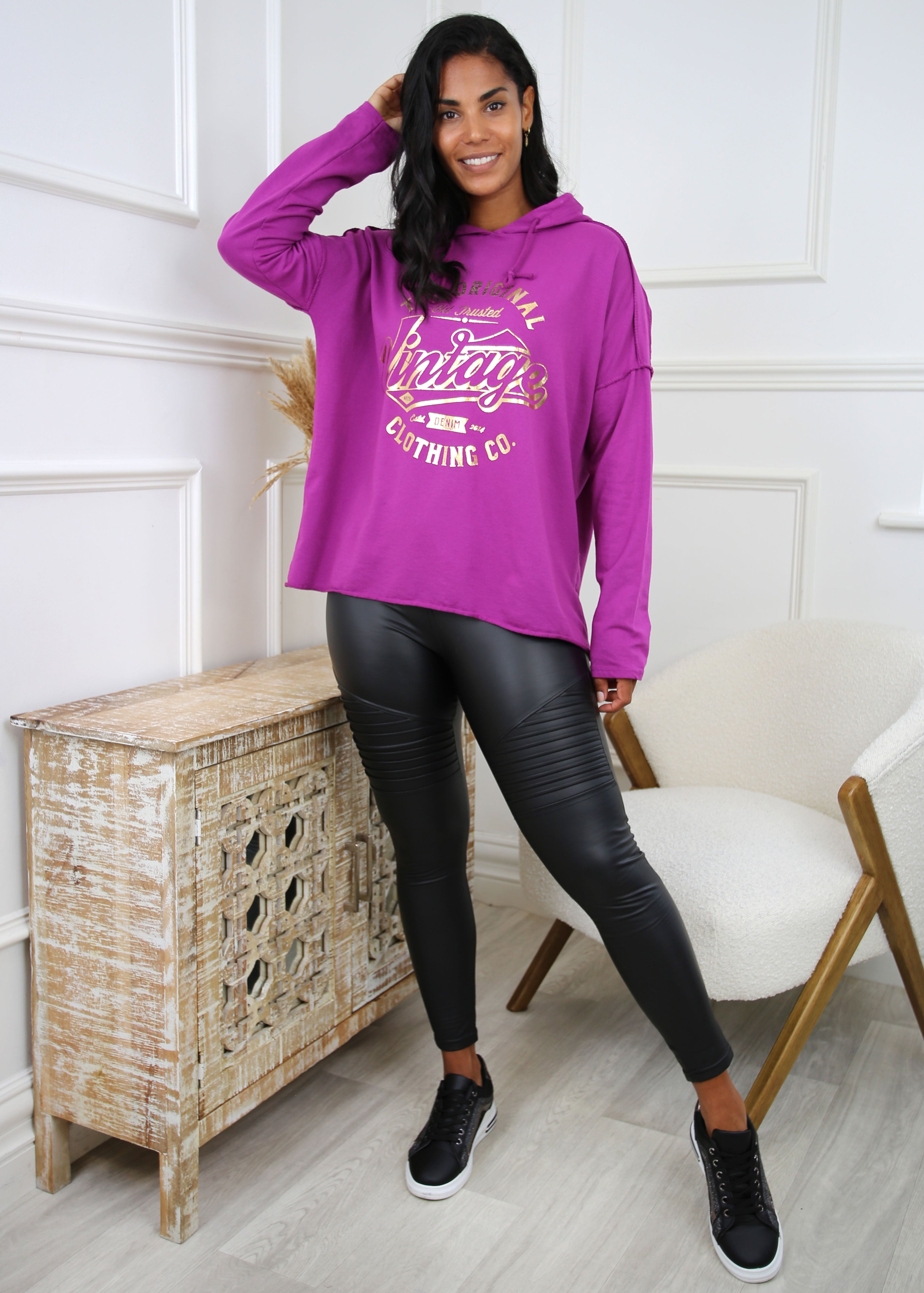 Norella Magenta Vintage Hoodie