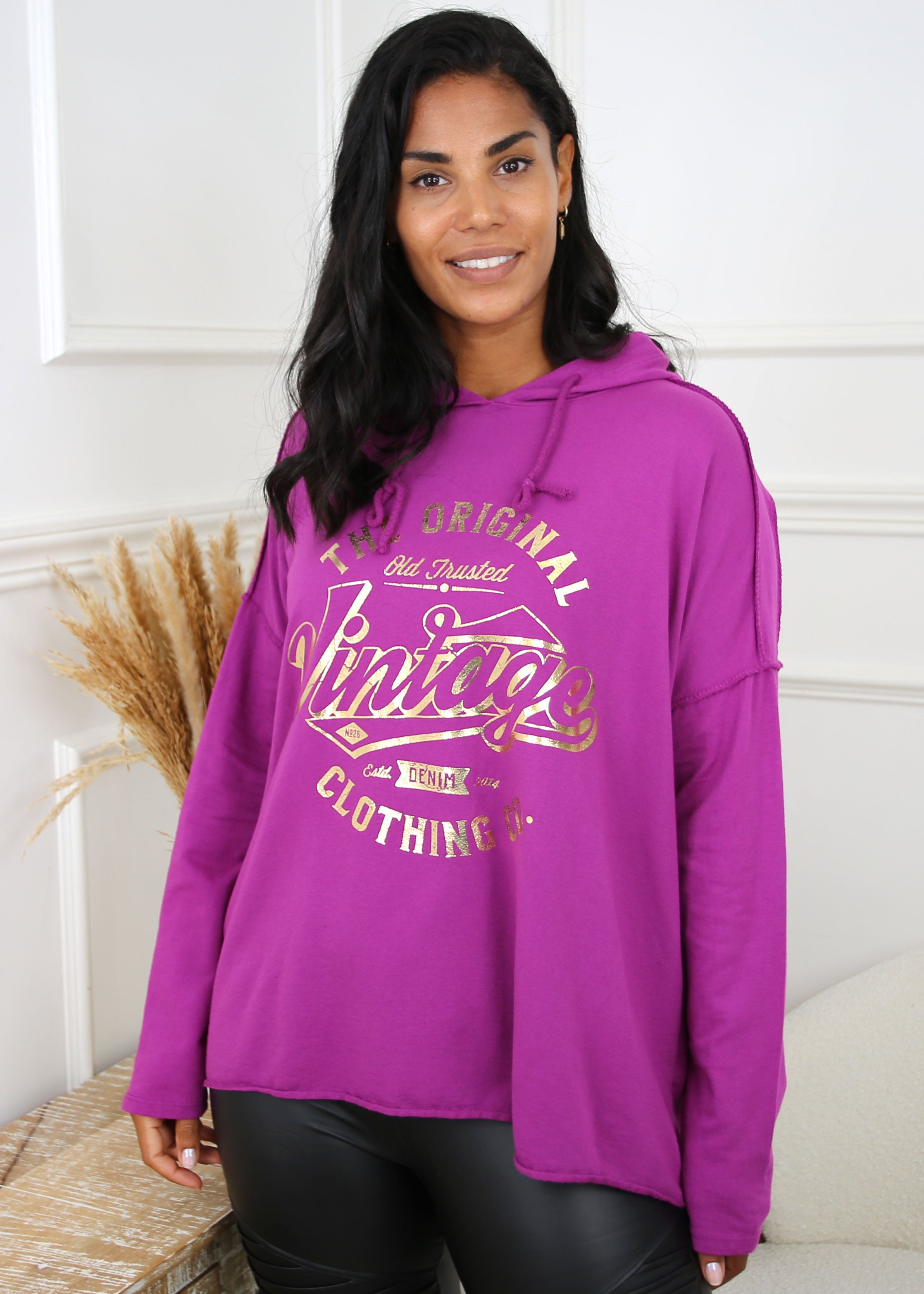 Norella Magenta Vintage Hoodie