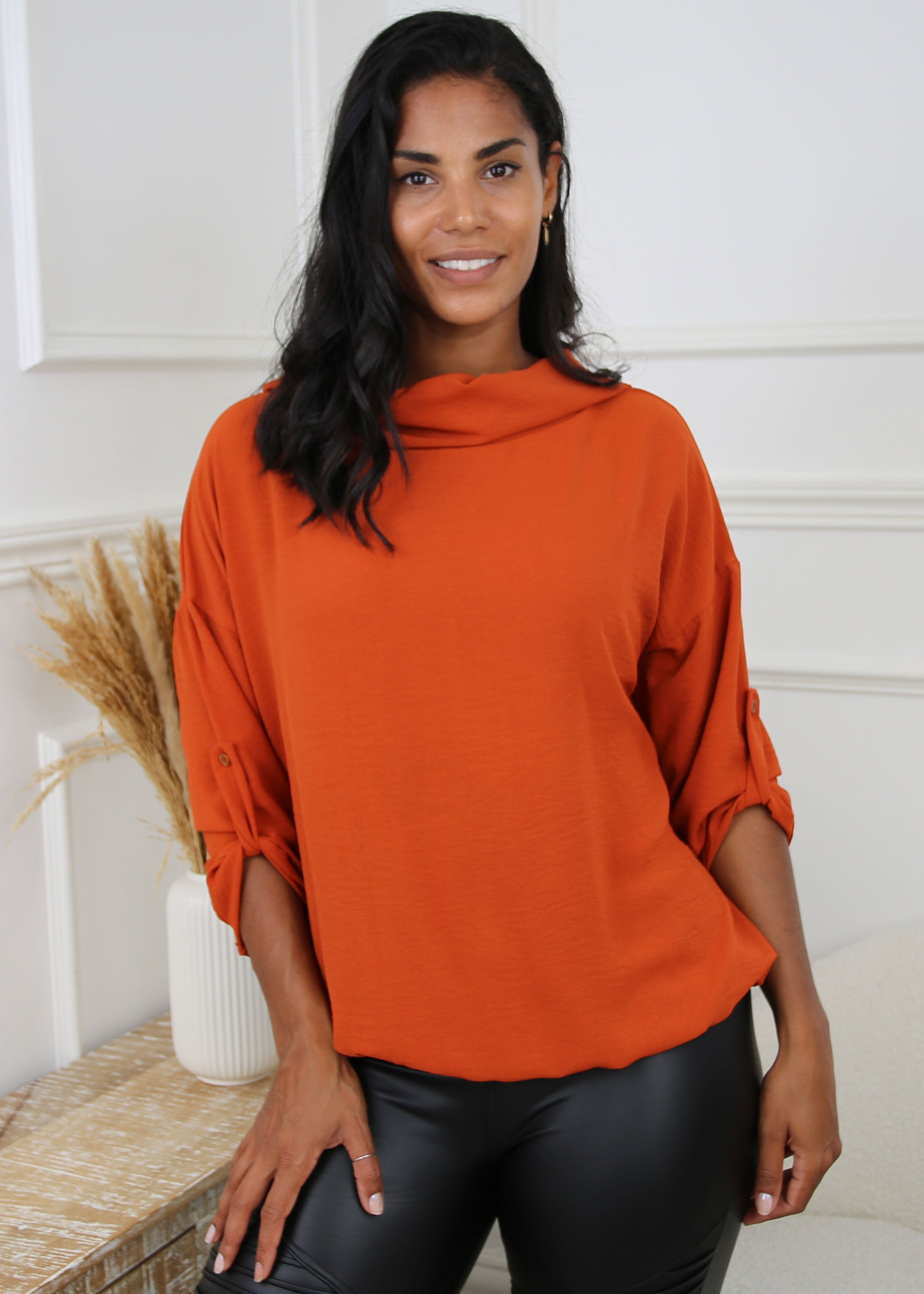 Silvy Terracotta Snood Neck Tunic