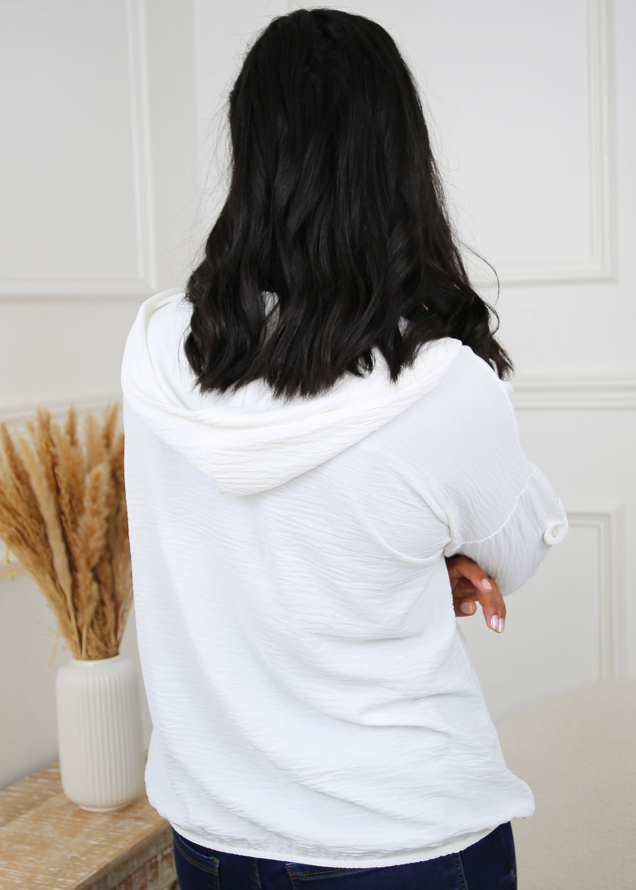 Silvy Offwhite Snood Neck Tunic