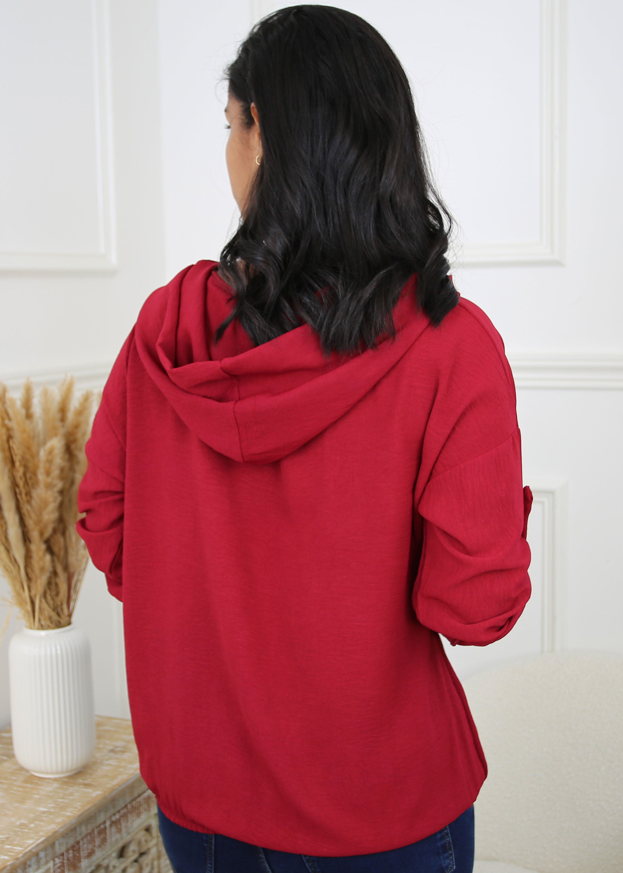 Silvy Wine Snood Neck Tunic