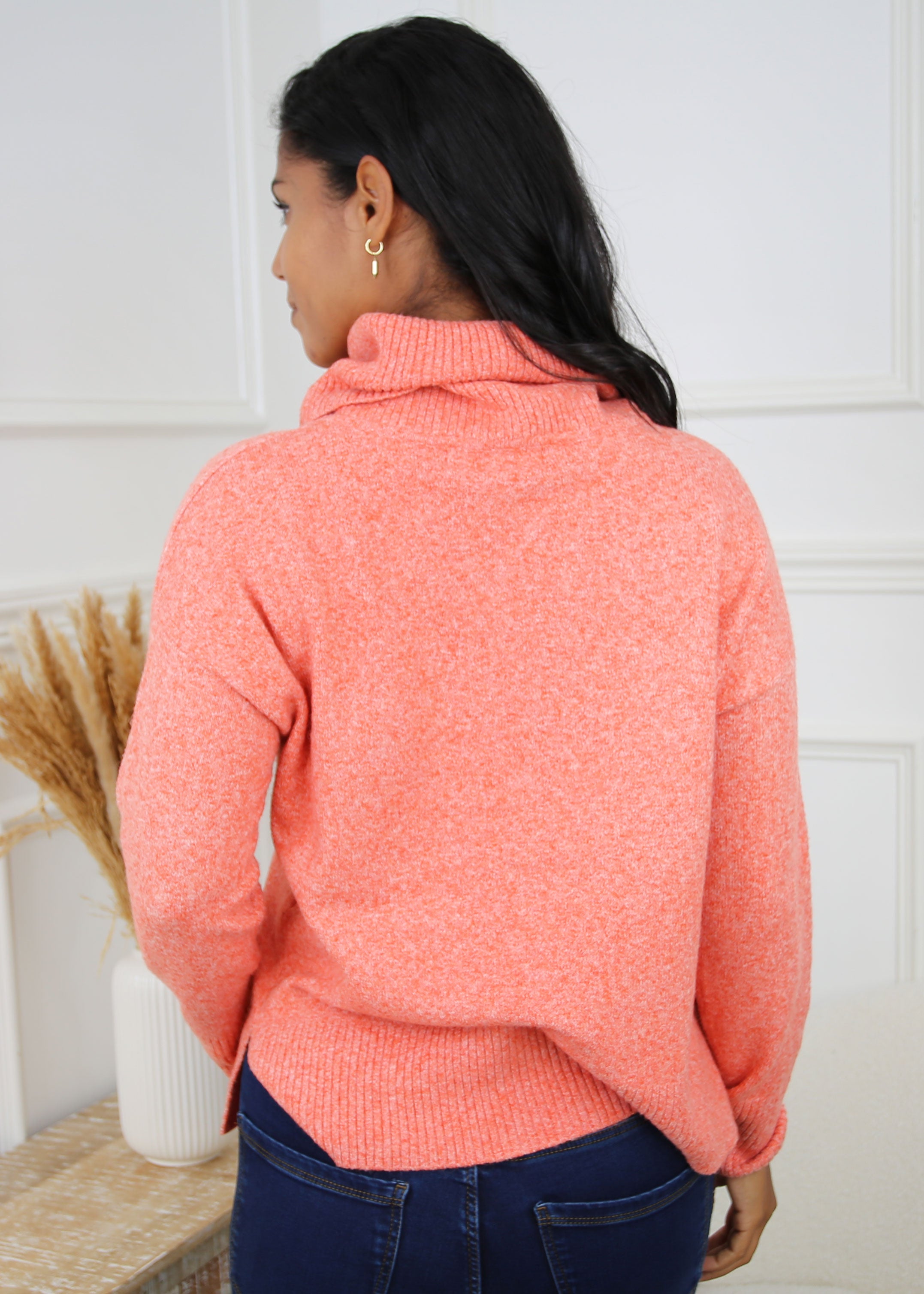 Doffy Tangerine Cowlneck Pullover