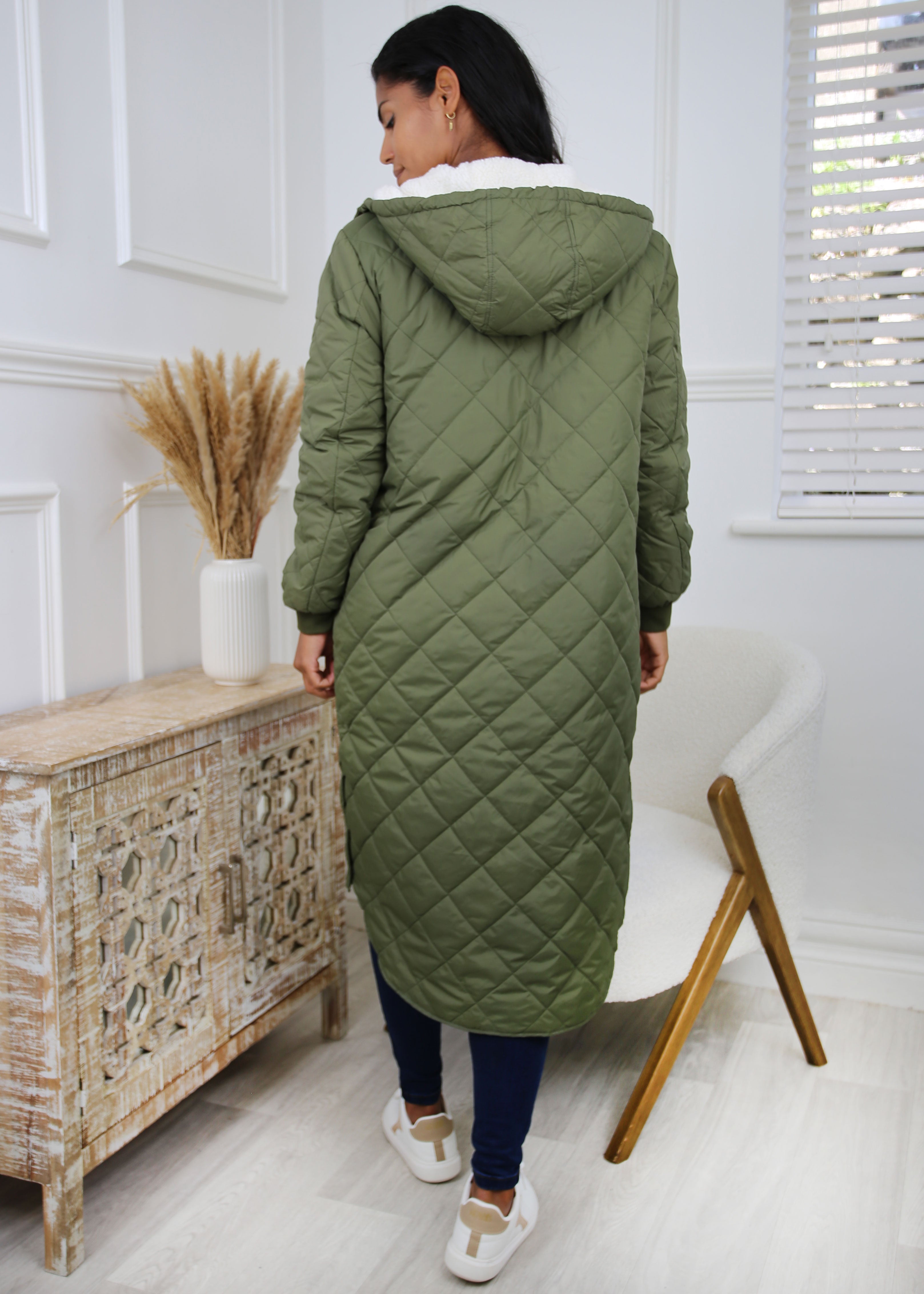 New Sandy Winter Moss Quilt Coat