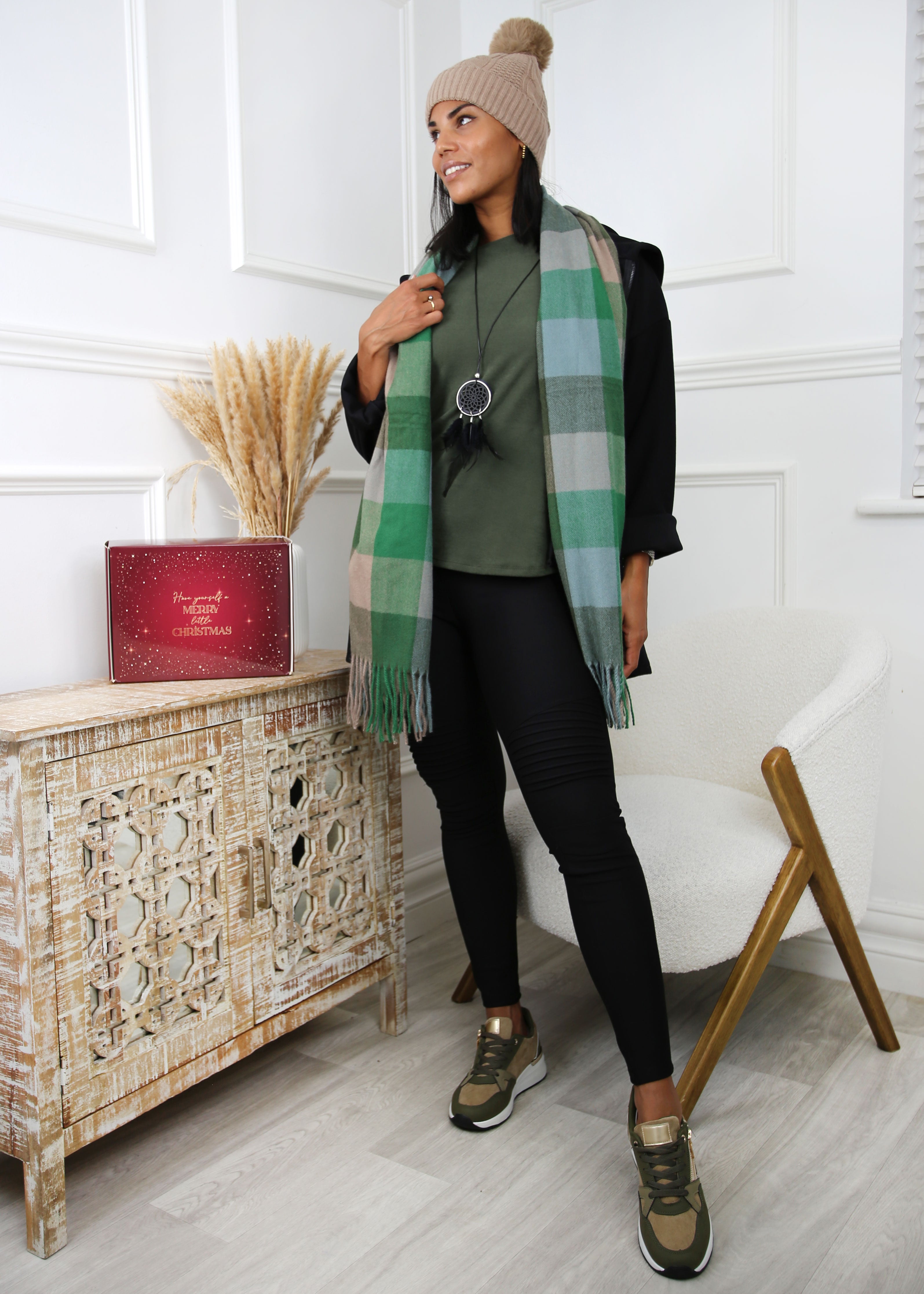 Renata Khaki Necklace Top