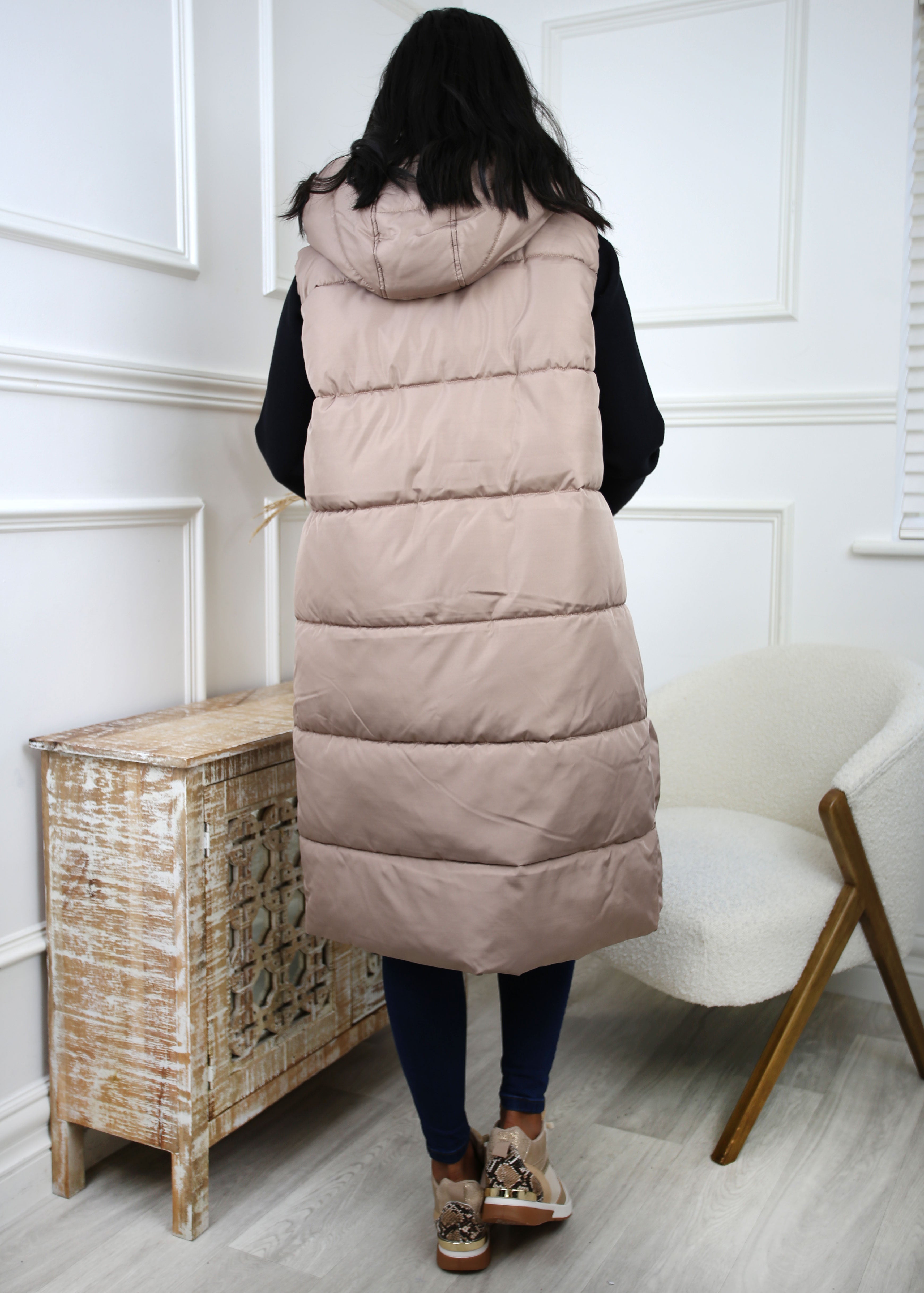 Ligaane Taupe Grey High Neck Gilet