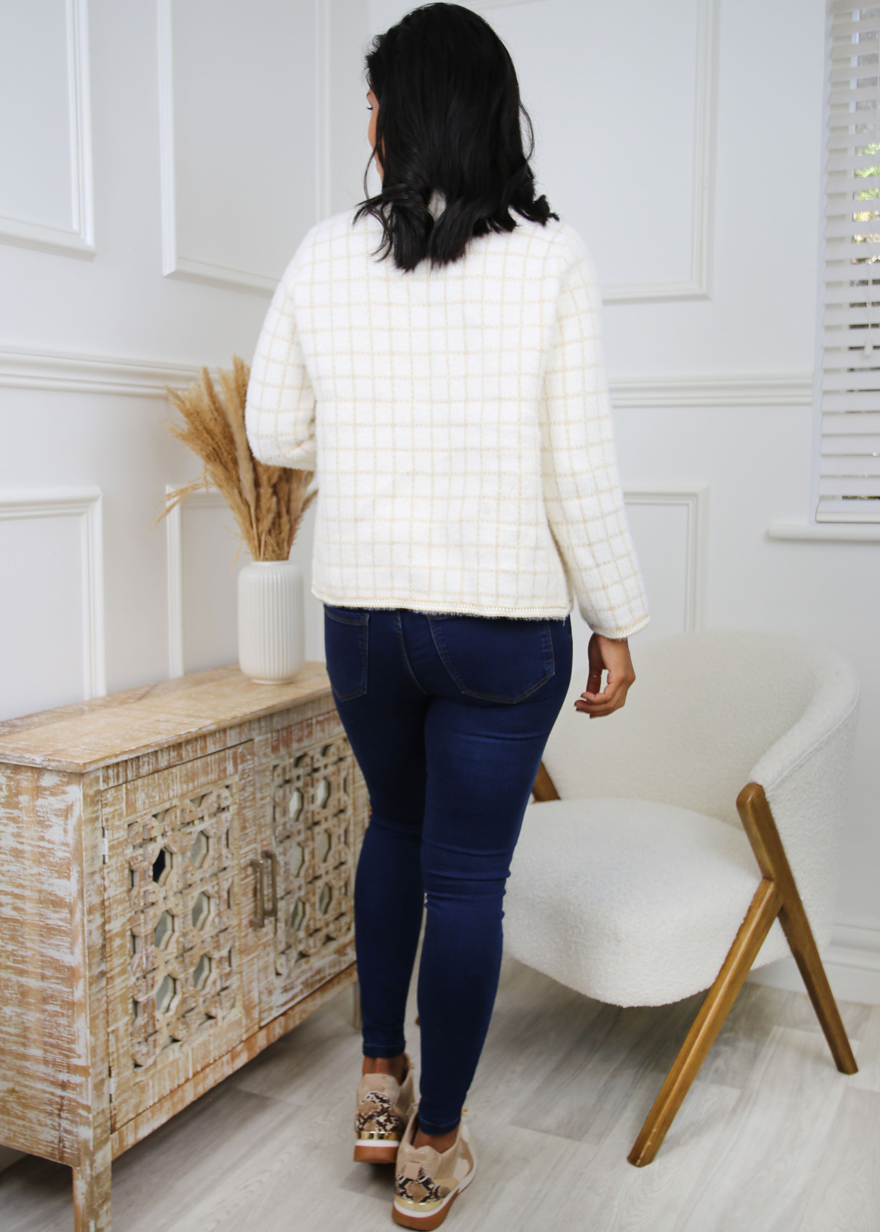 Zoye White Boucle Blazer
