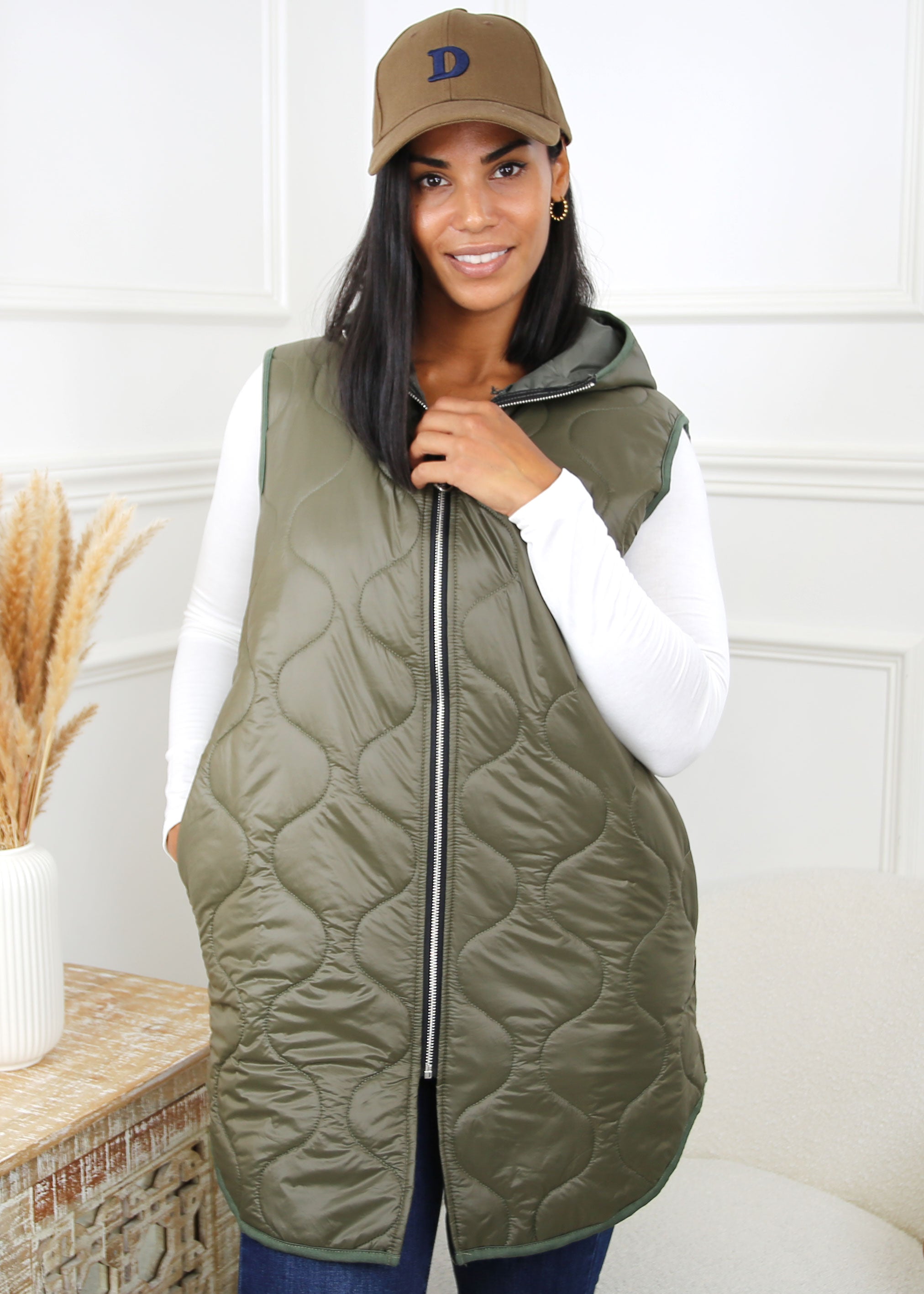 Blaithin Green Quilted Gilet