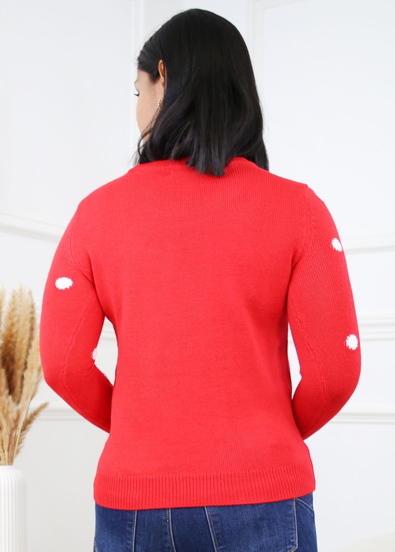 Tinsel Red Rudolph Print Jumper