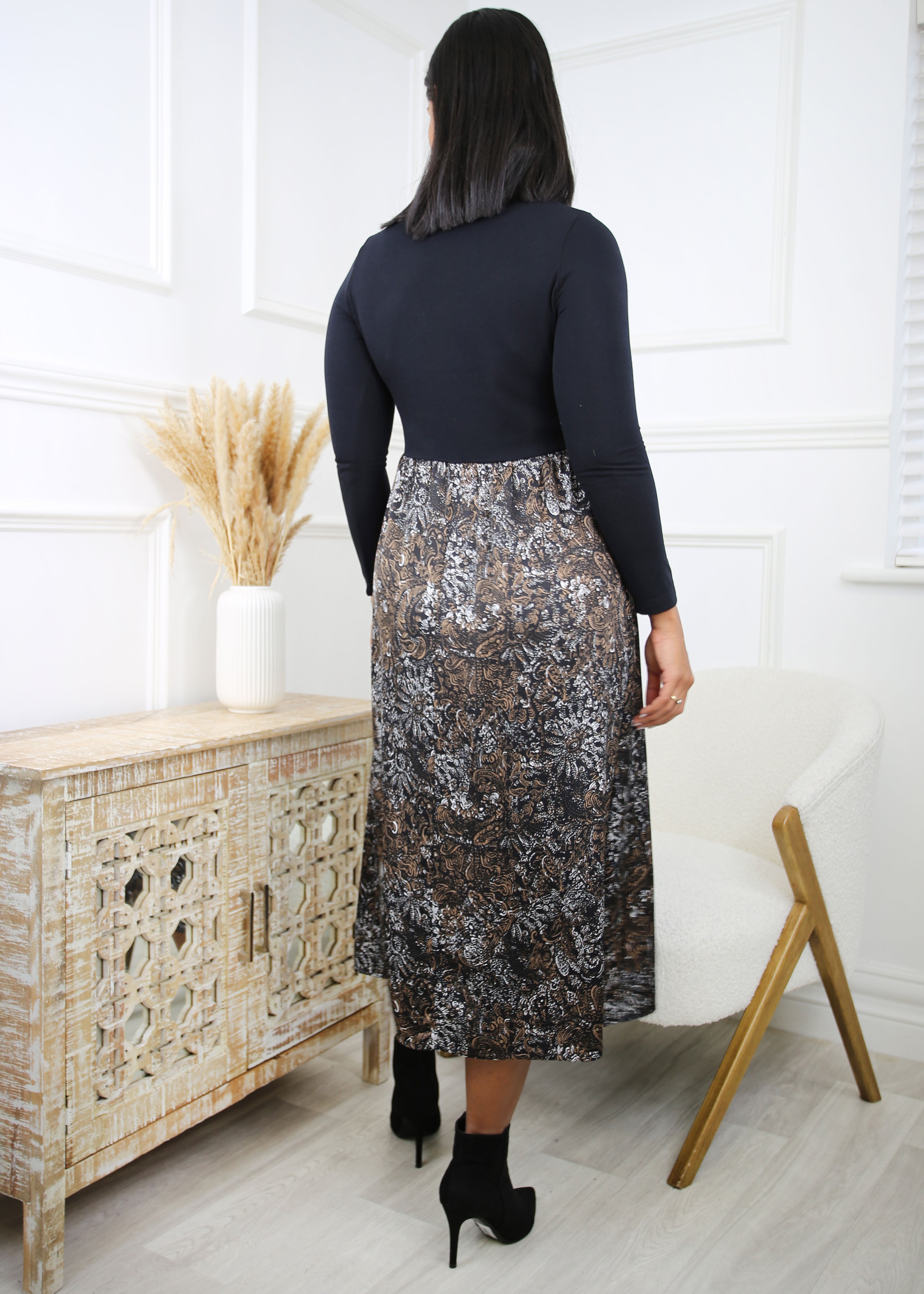 Nara Black 2 in 1 Midi Dress