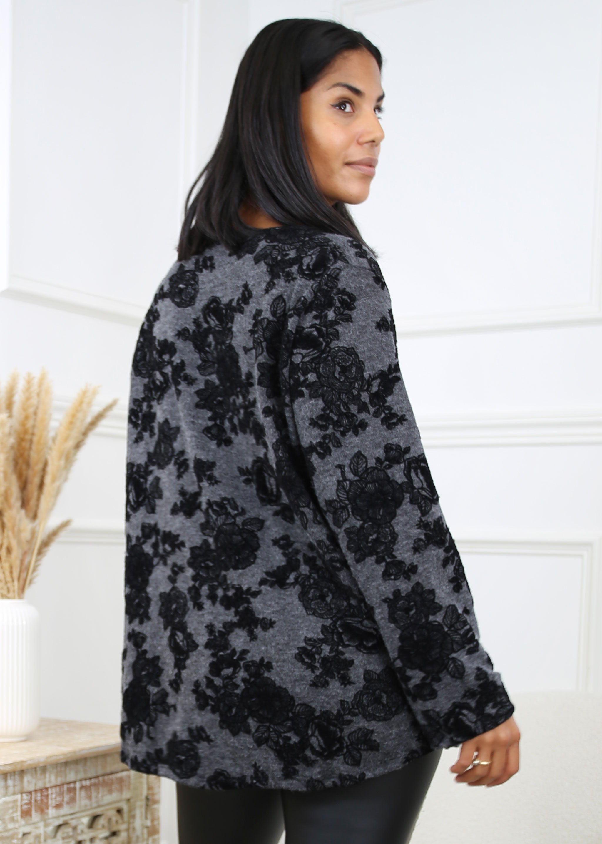 Oonagh Black Floral Print Top