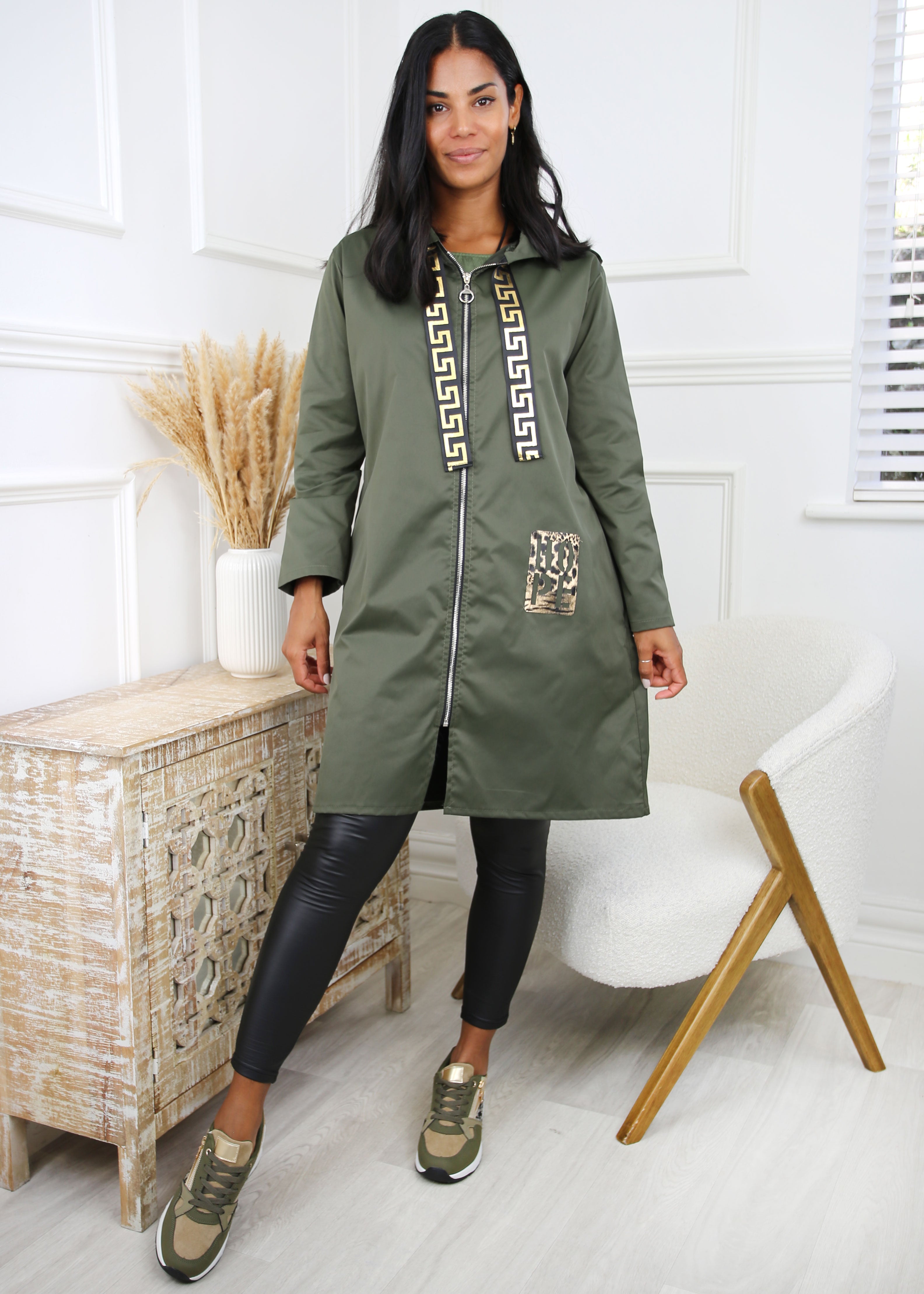 Yoko Khaki Duster Coat