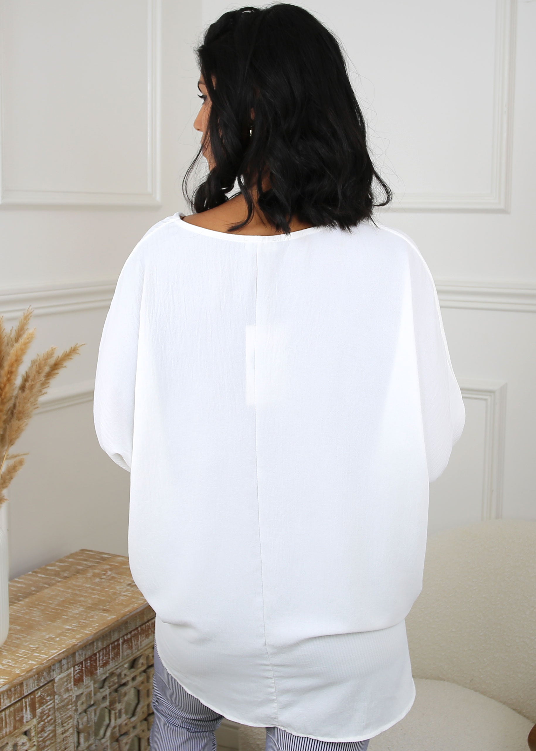 Fiona White Batwing Blouse