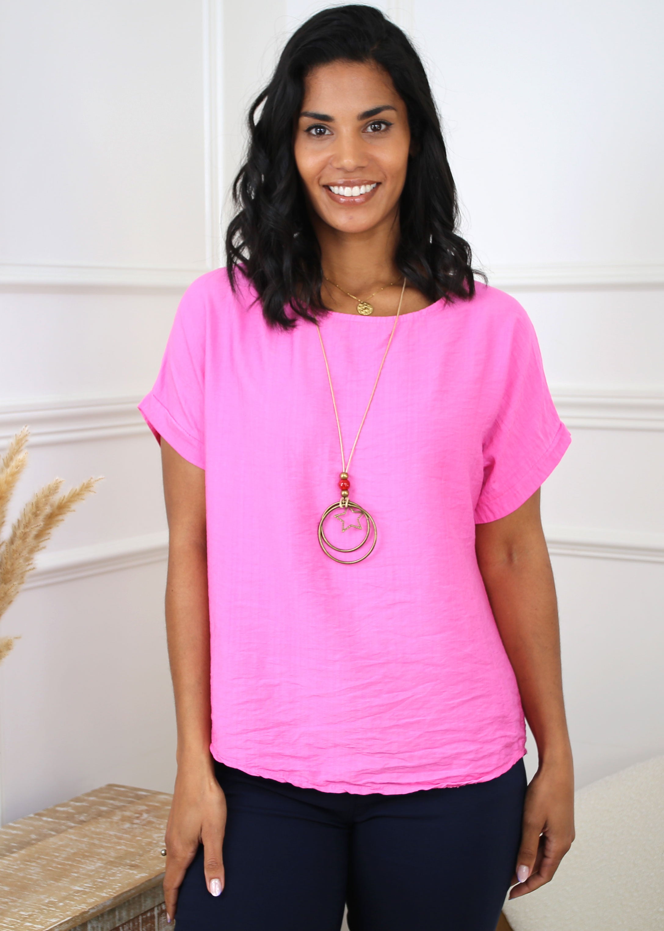 Cathy Fuchsia Necklace Top