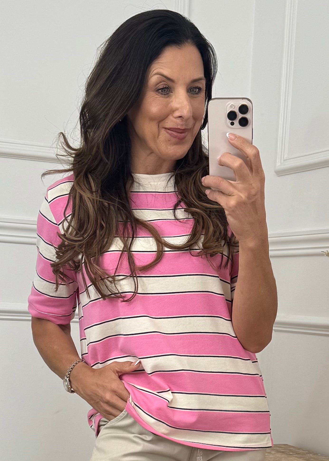 Eavan Pink Striped Top