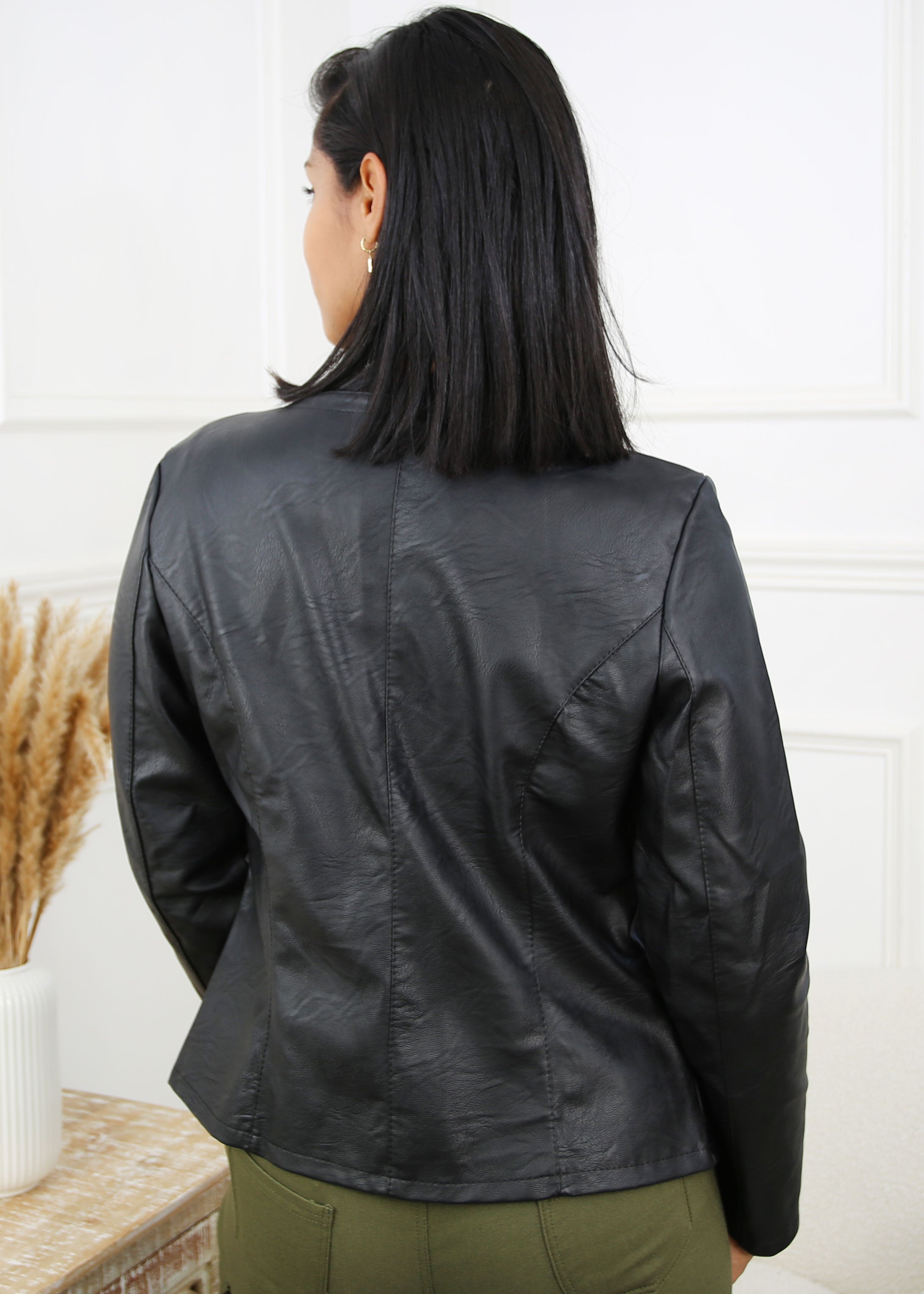 Lesley Black Faux Leather Jacket