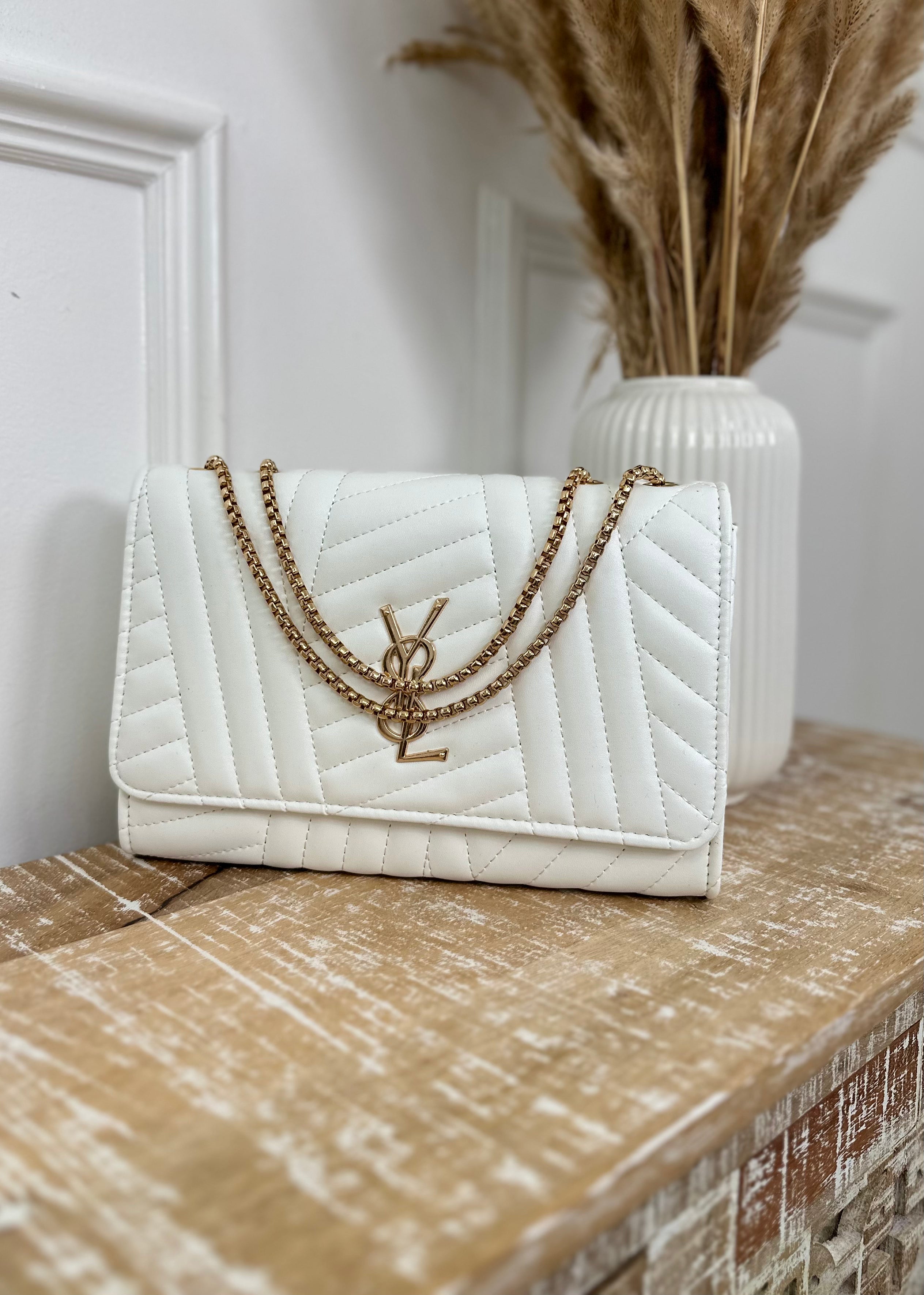 Sia White Quilted Bag Virgo Boutique