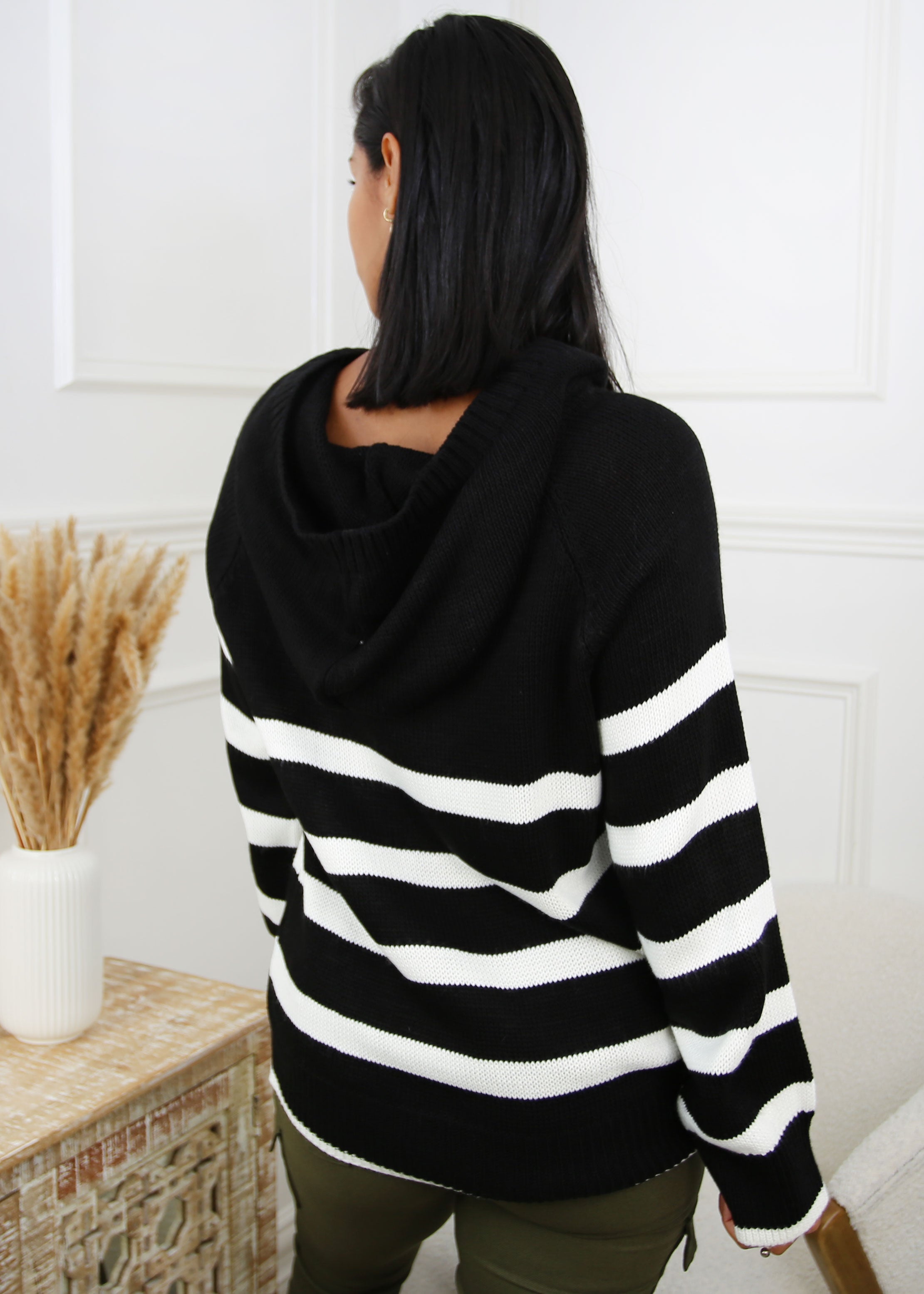 Cordelia Black Hooded Sweater