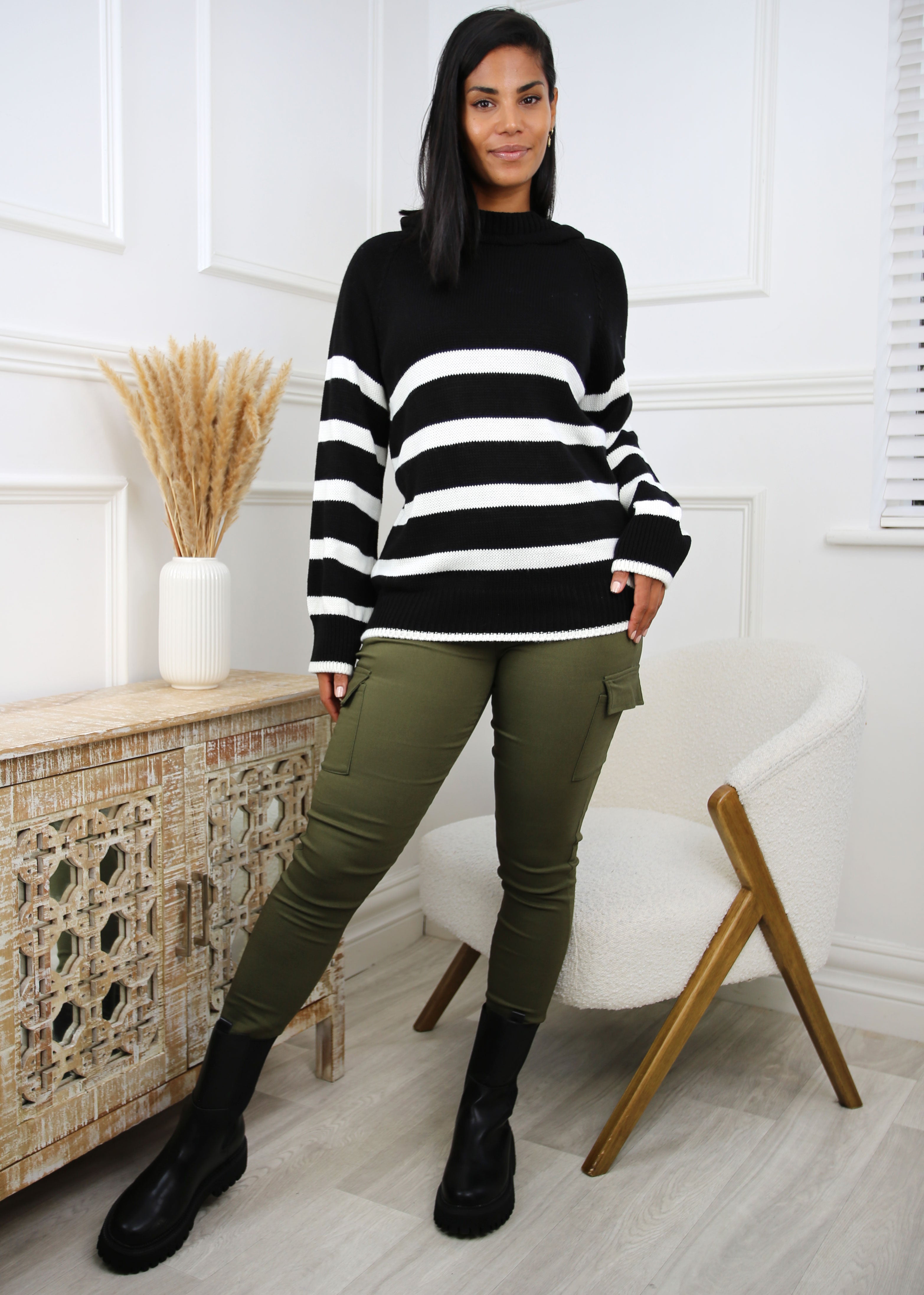 Cordelia Black Hooded Sweater