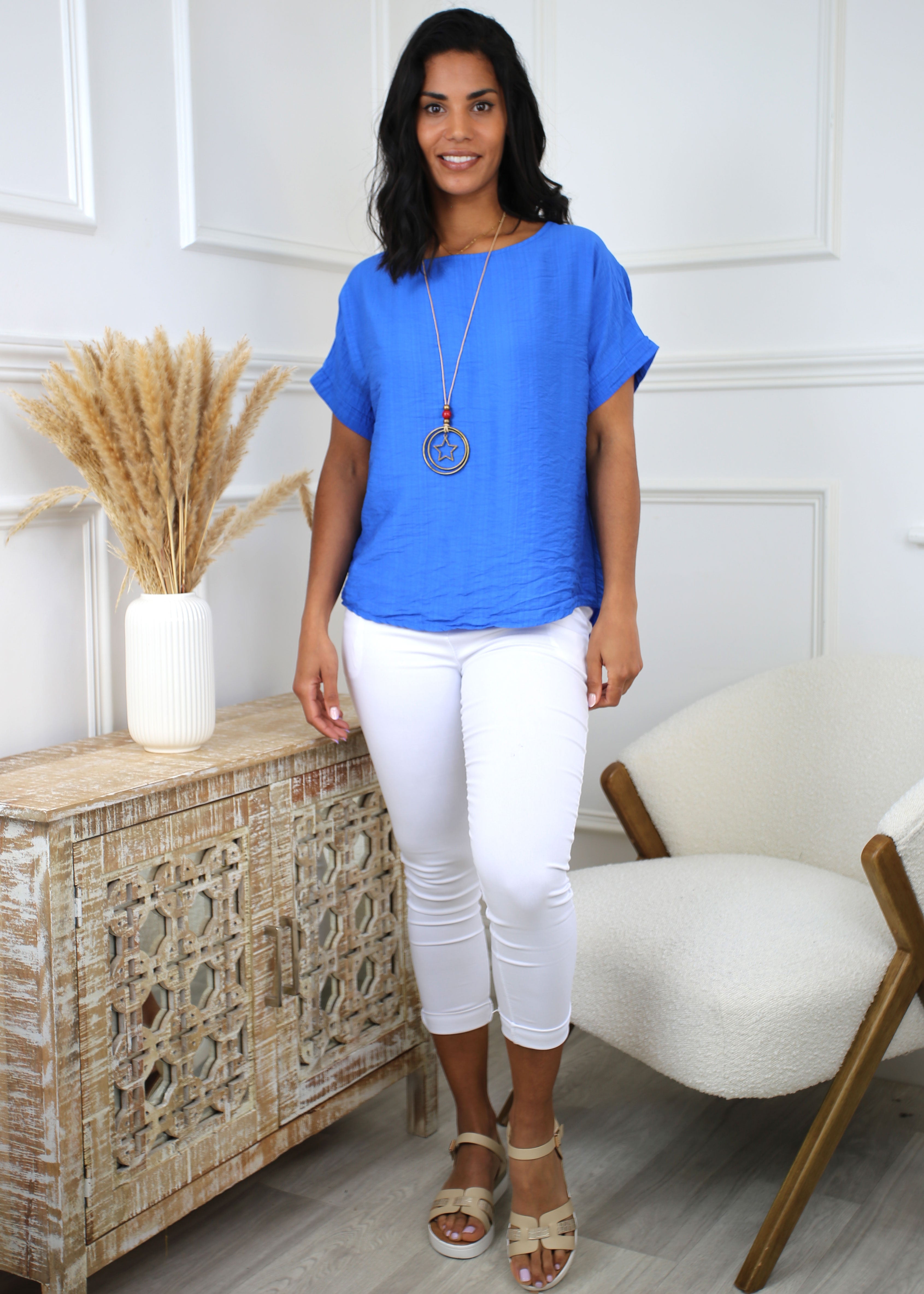 Cathy Royal Blue Necklace Top