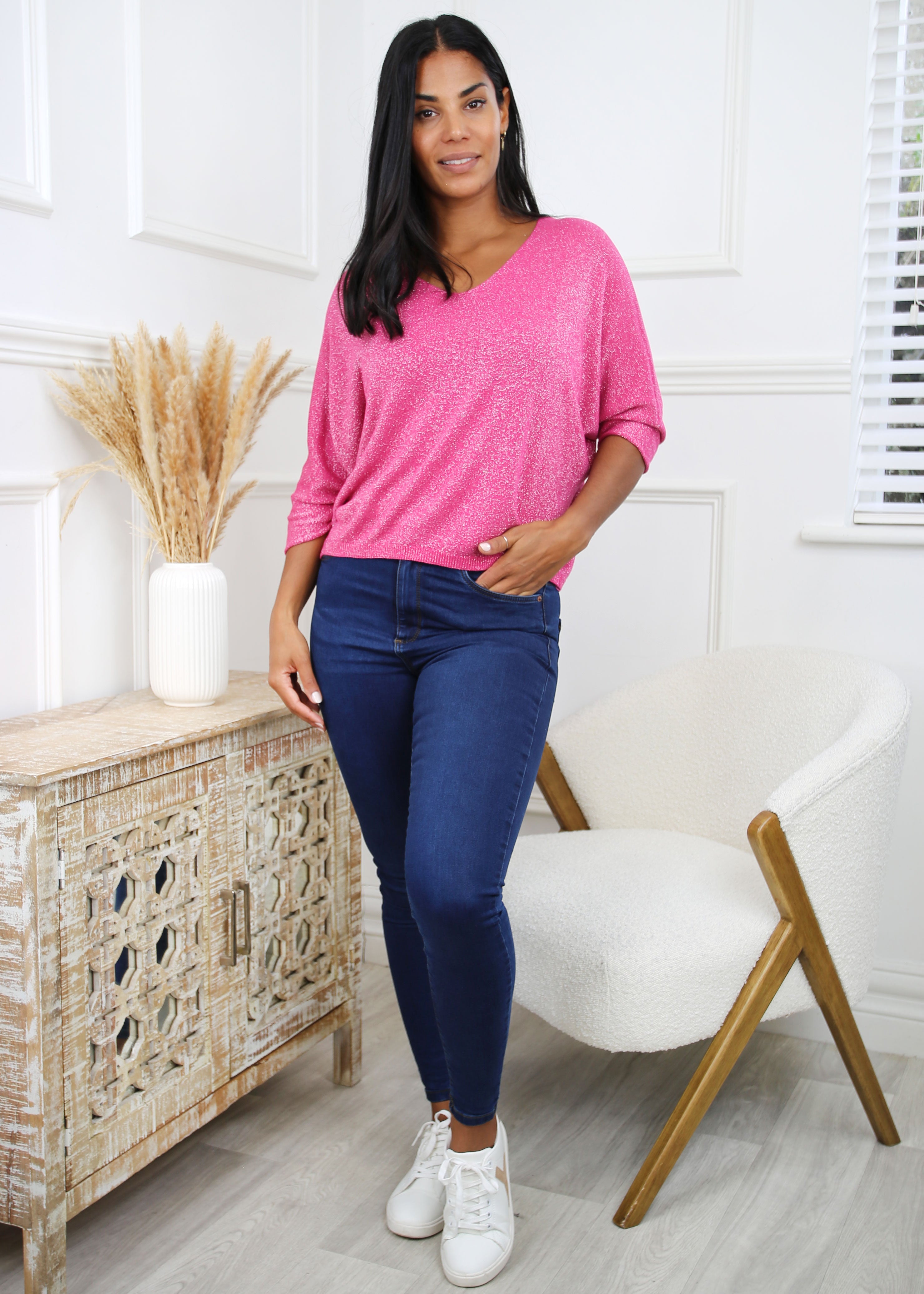 Arabella Fuchsia Shimmer Blouse