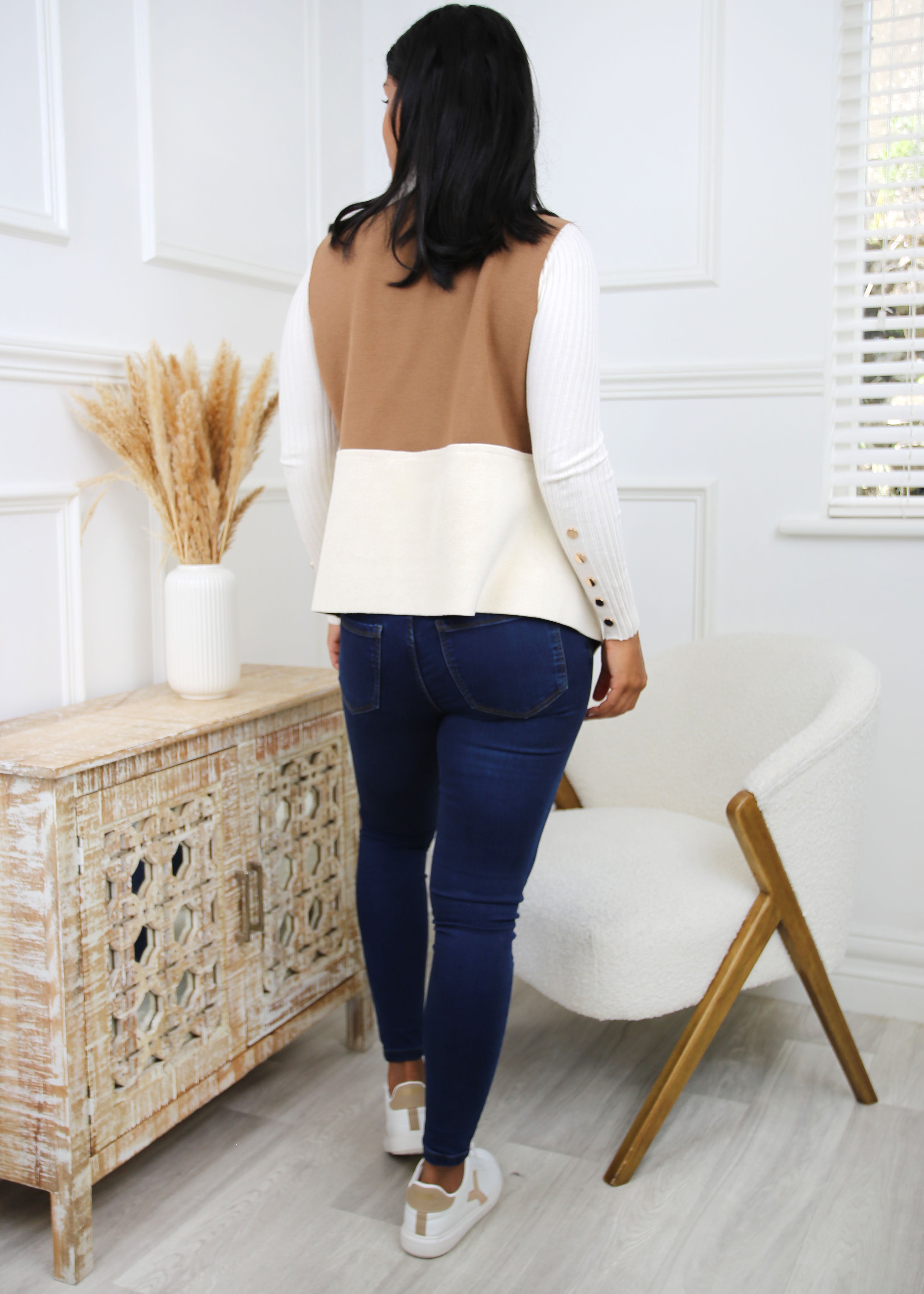 Laura Beige Dual Tone Vest