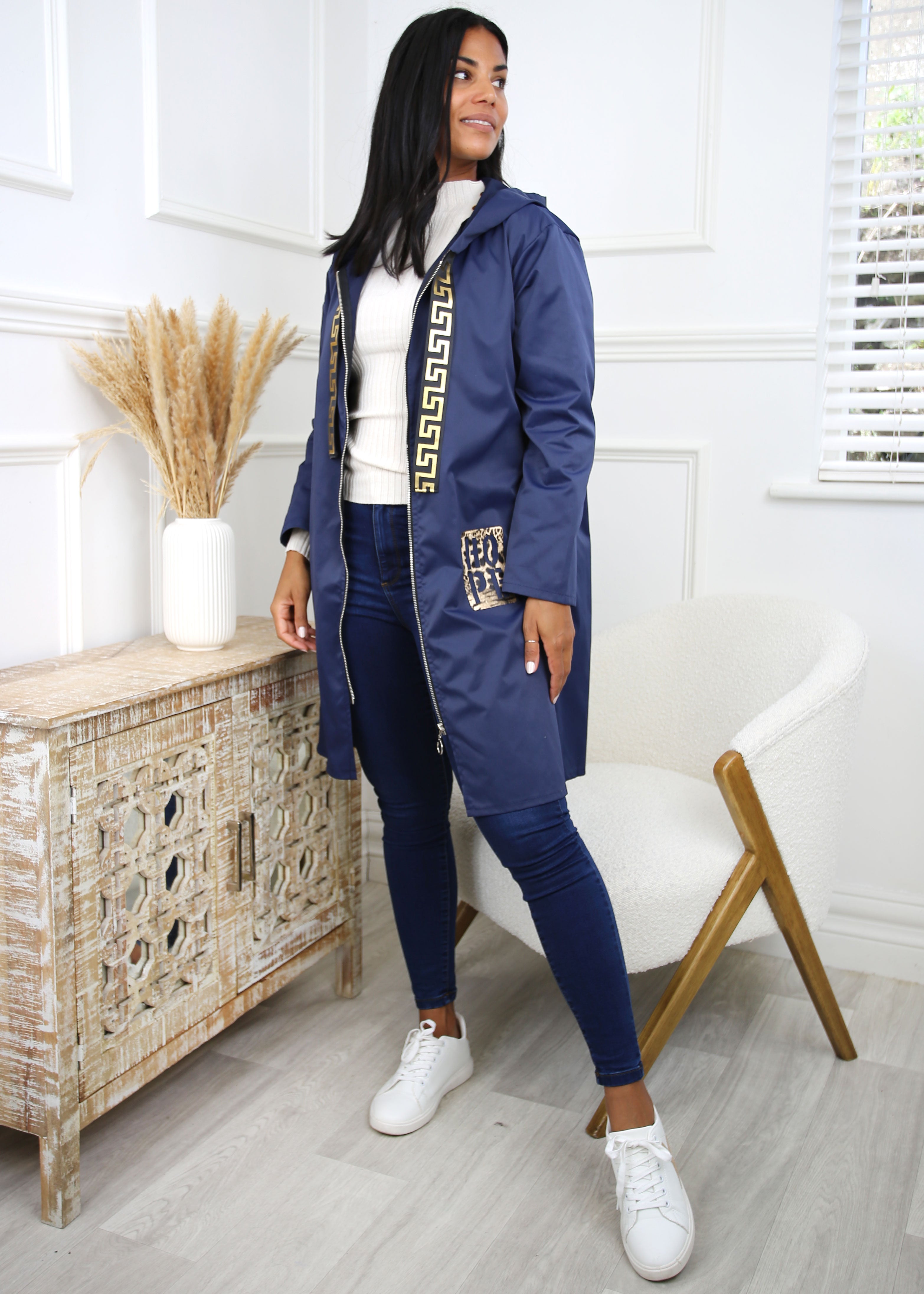 Yoko Navy Duster Coat