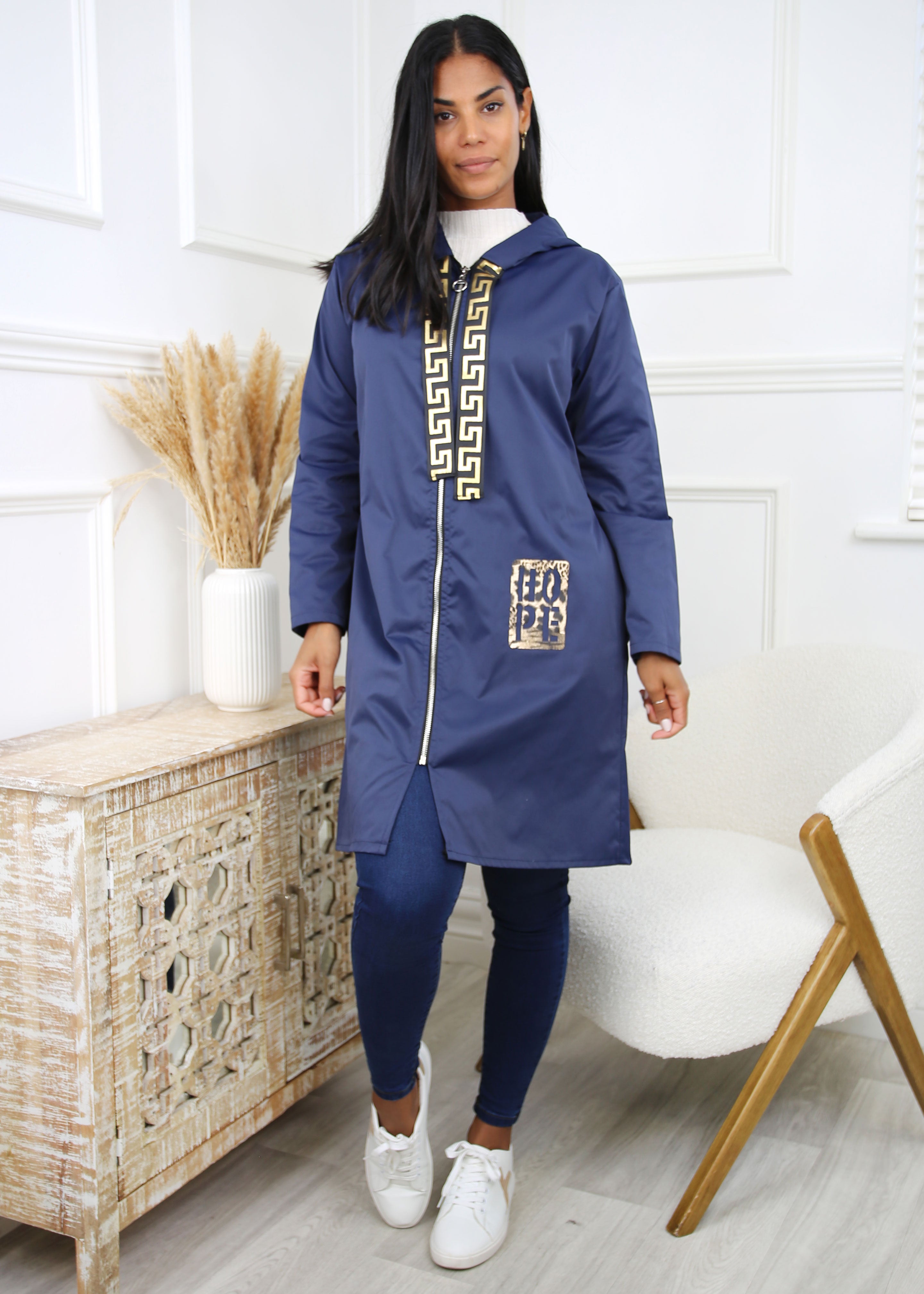 Yoko Navy Duster Coat