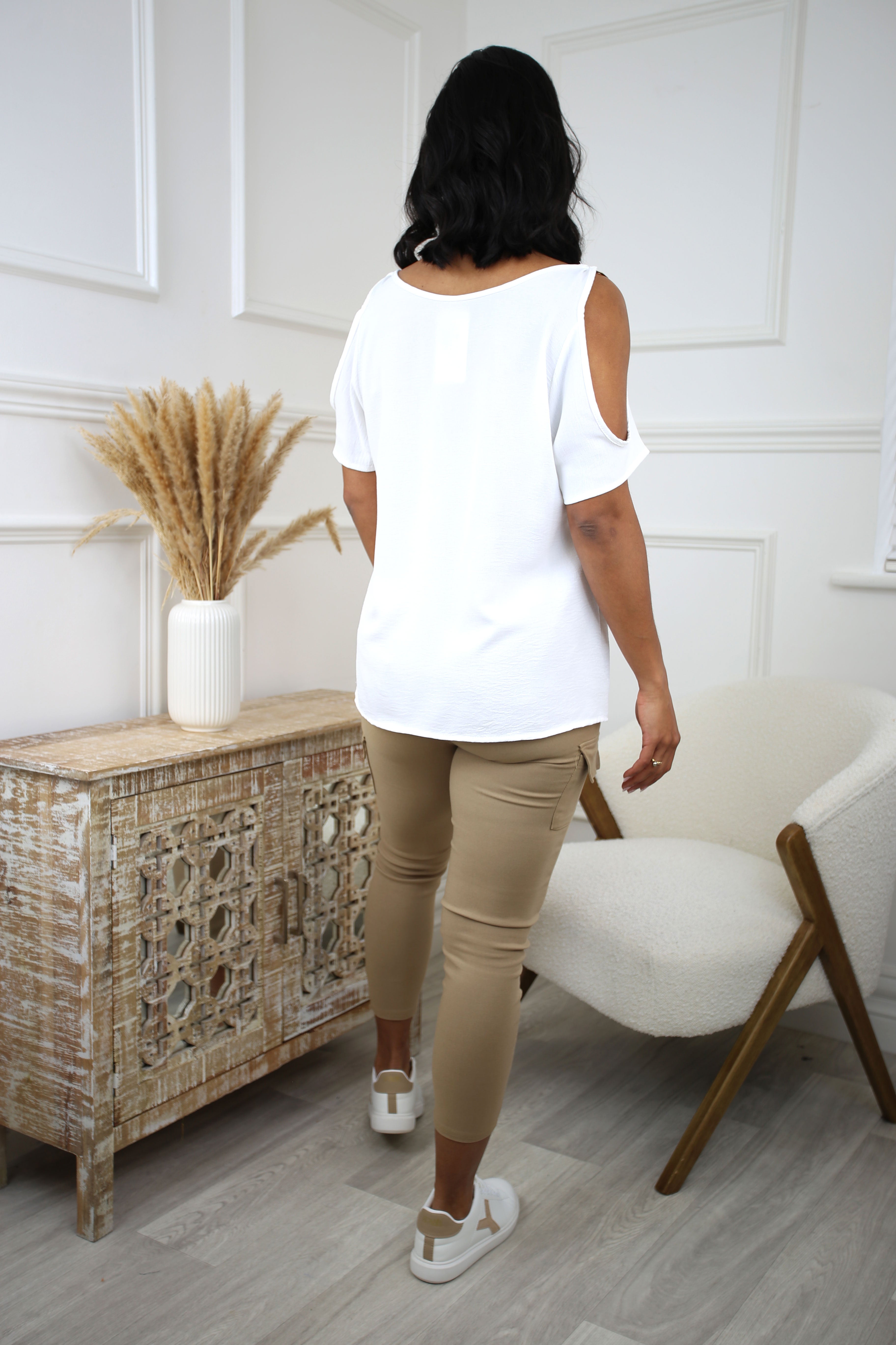 Meeda White Cold Shoulder Top