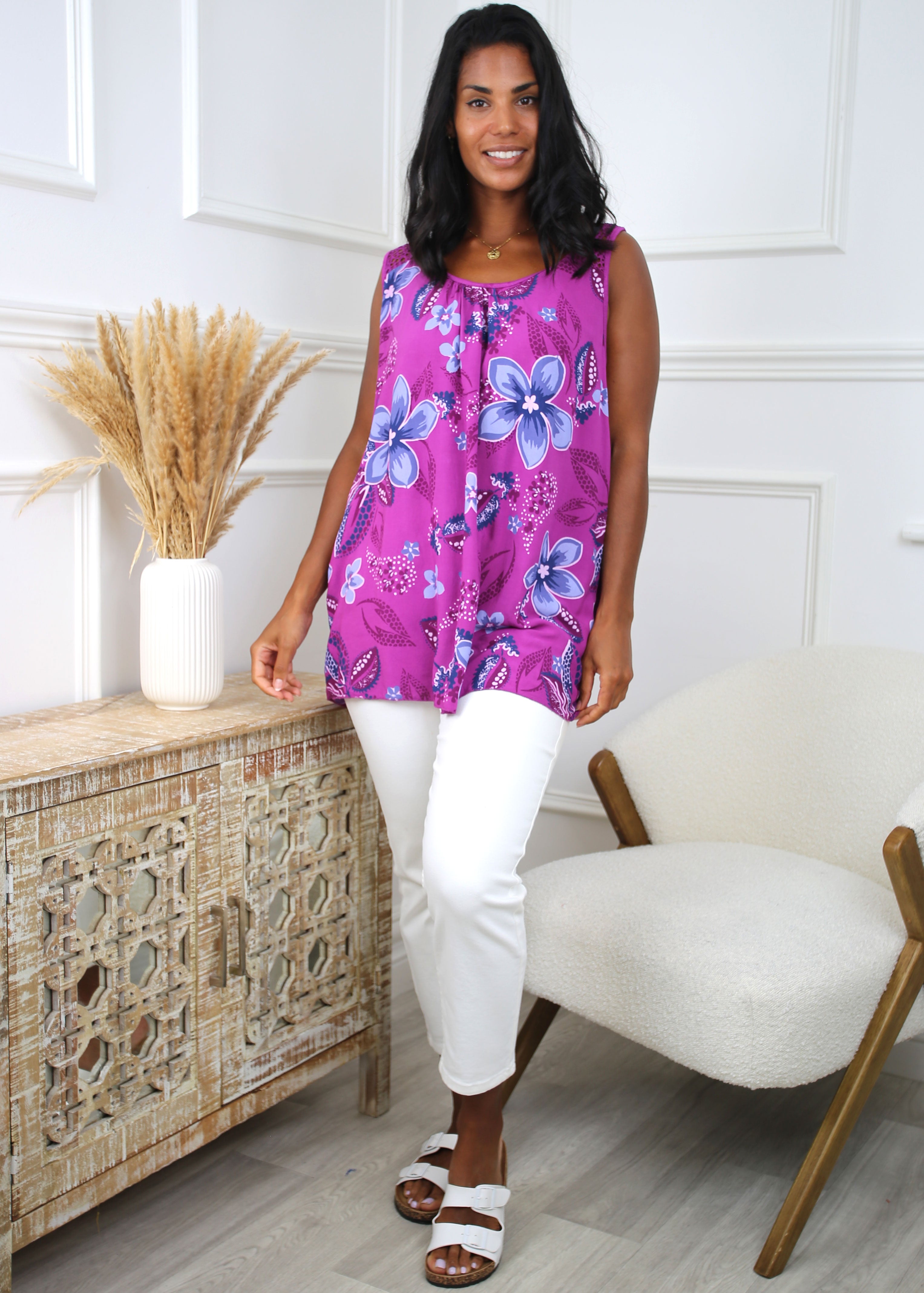 Heidi Purple Lace Detail Top