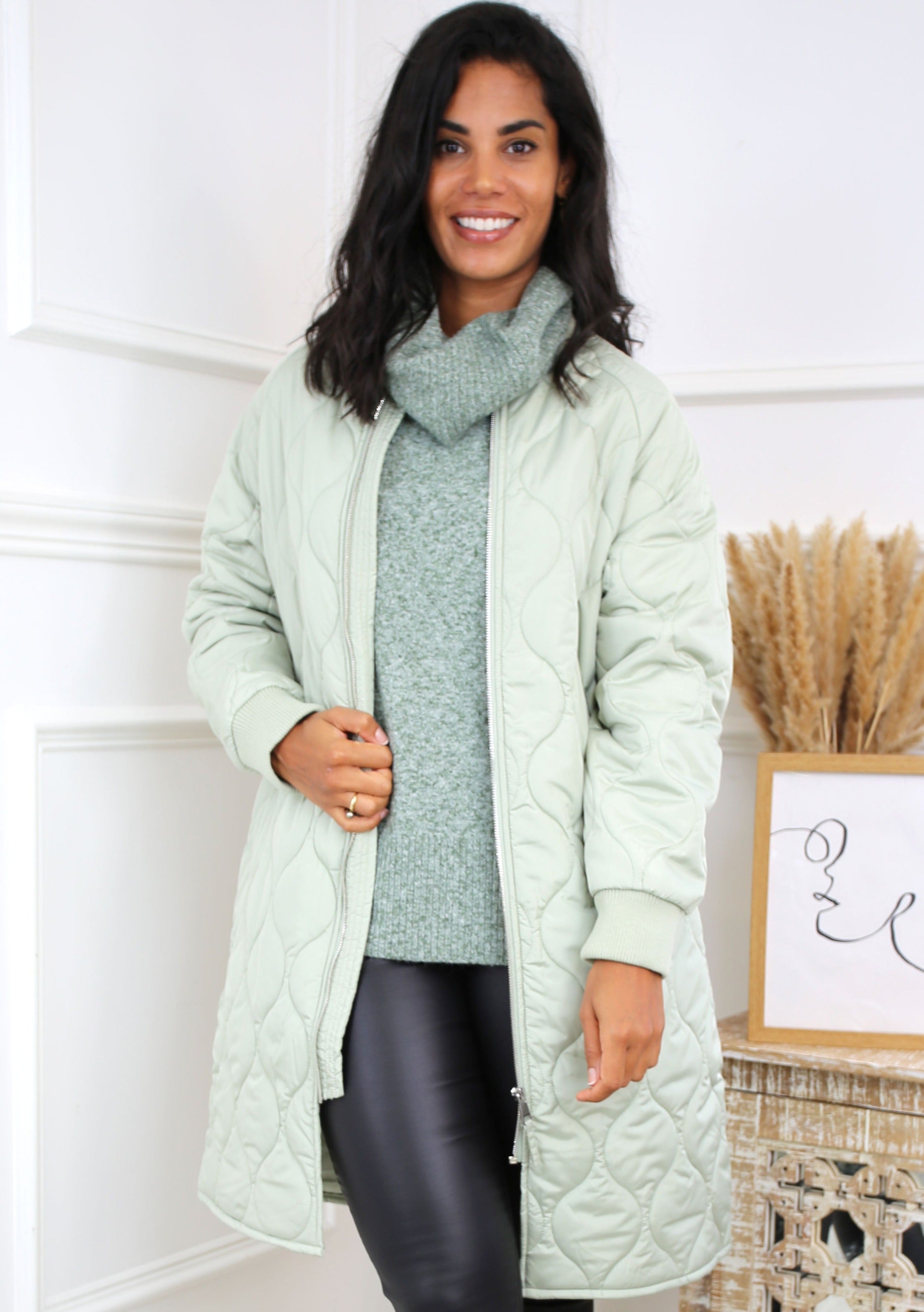 Milla Desert Sage Bomber Coat