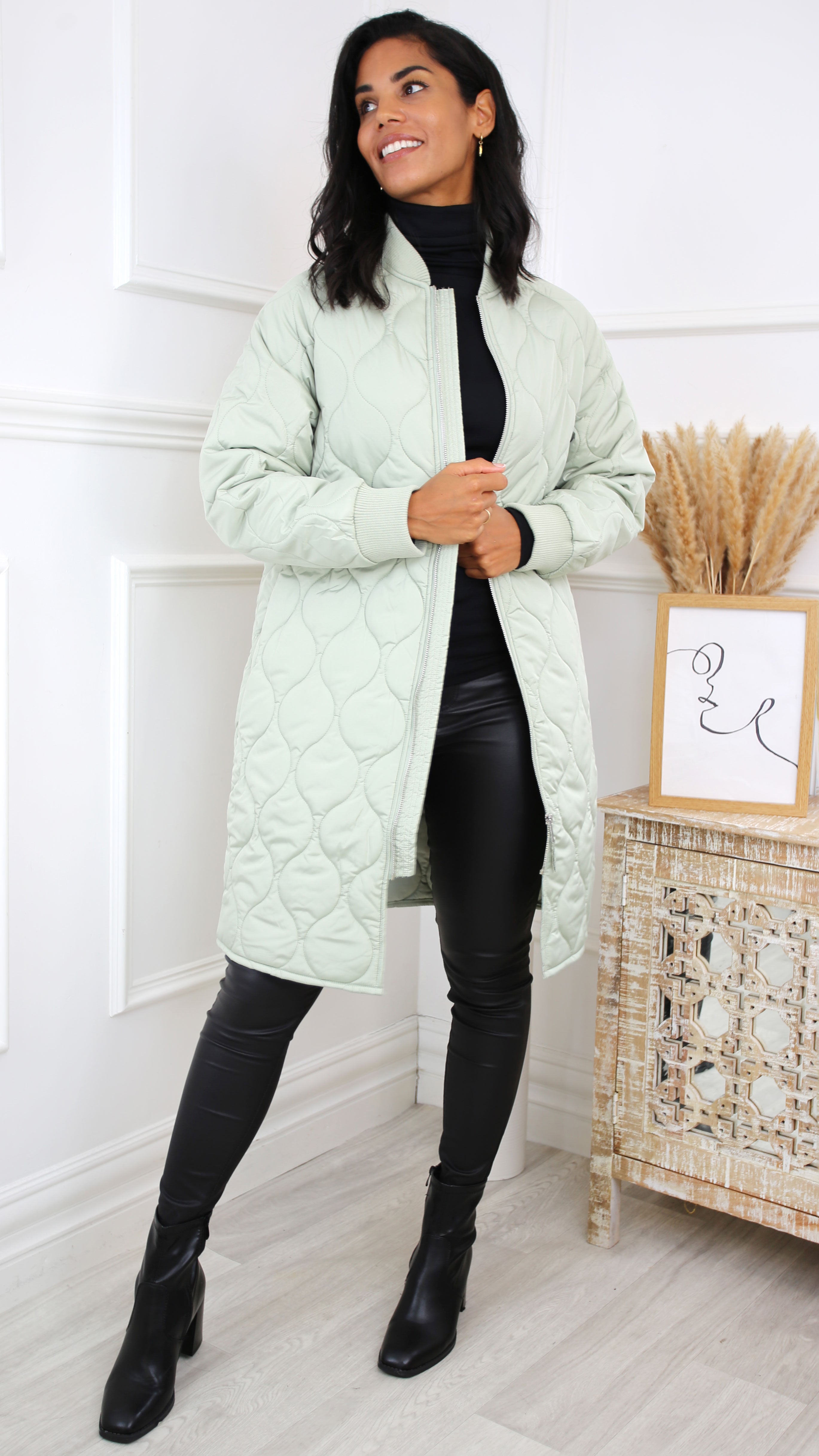 Milla Desert Sage Bomber Coat