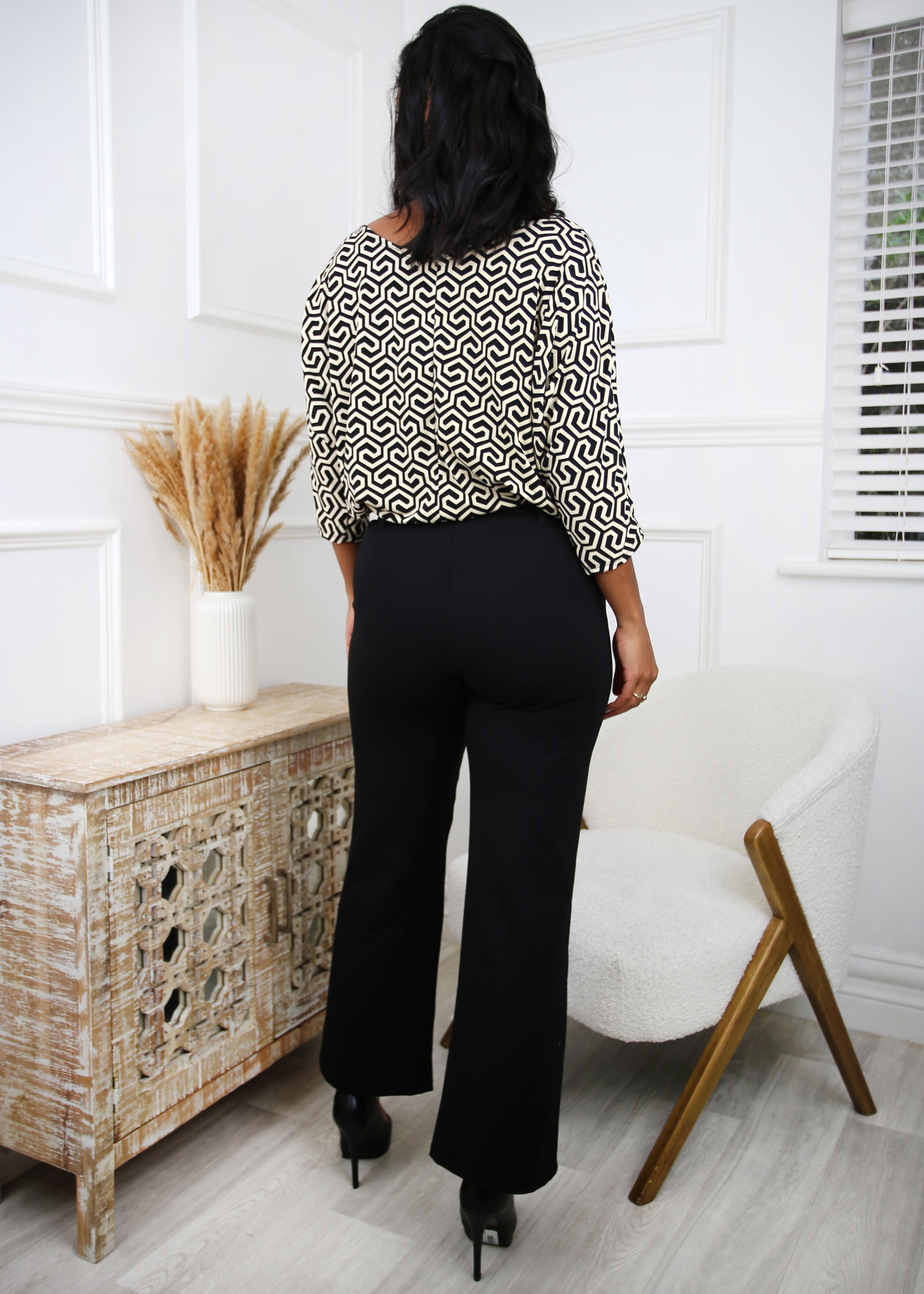 June Black Wide Leg Trousers