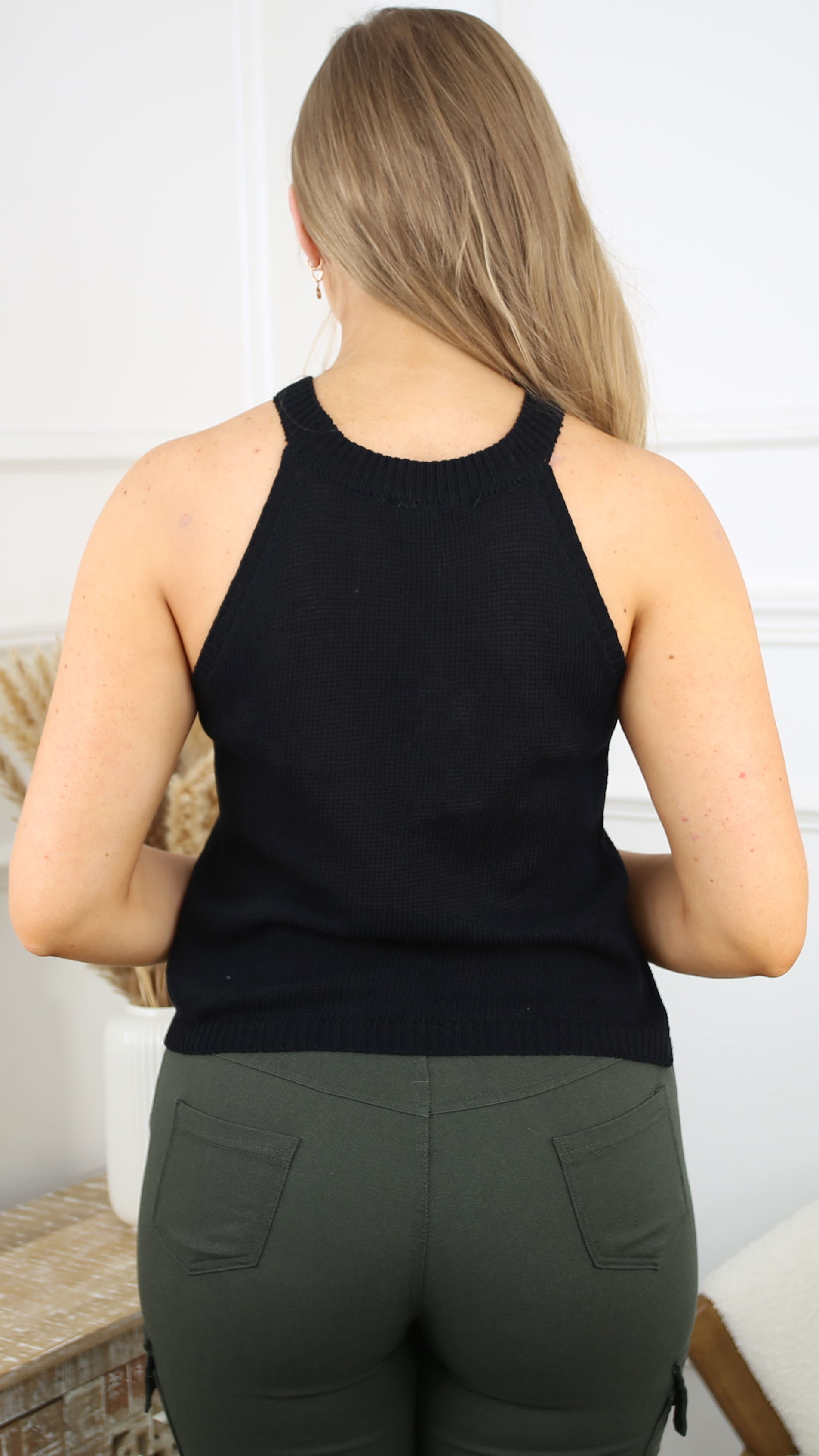 Jane Black Racer Neck Vest