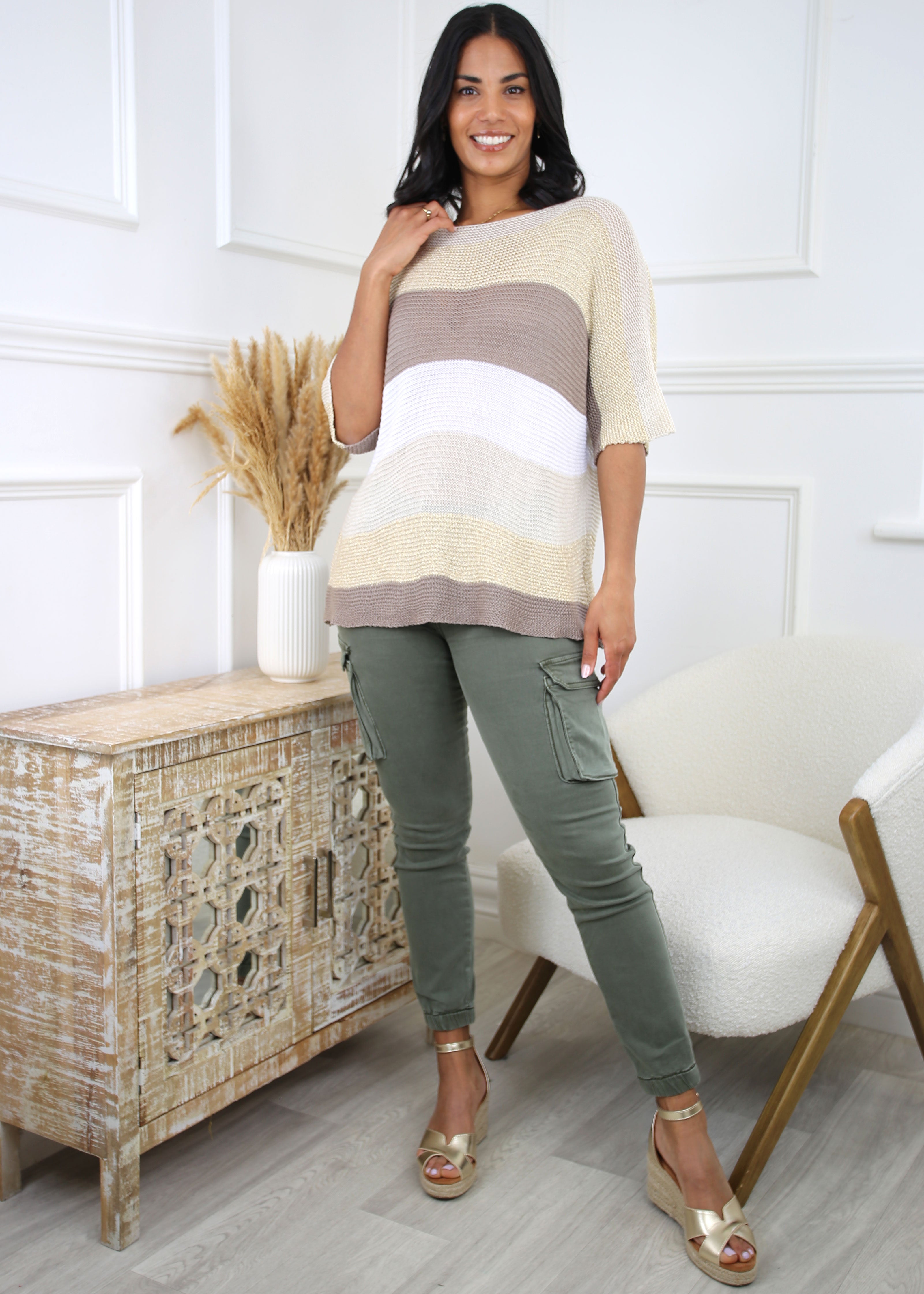 Leish Khaki Cargo Skinny Jeans
