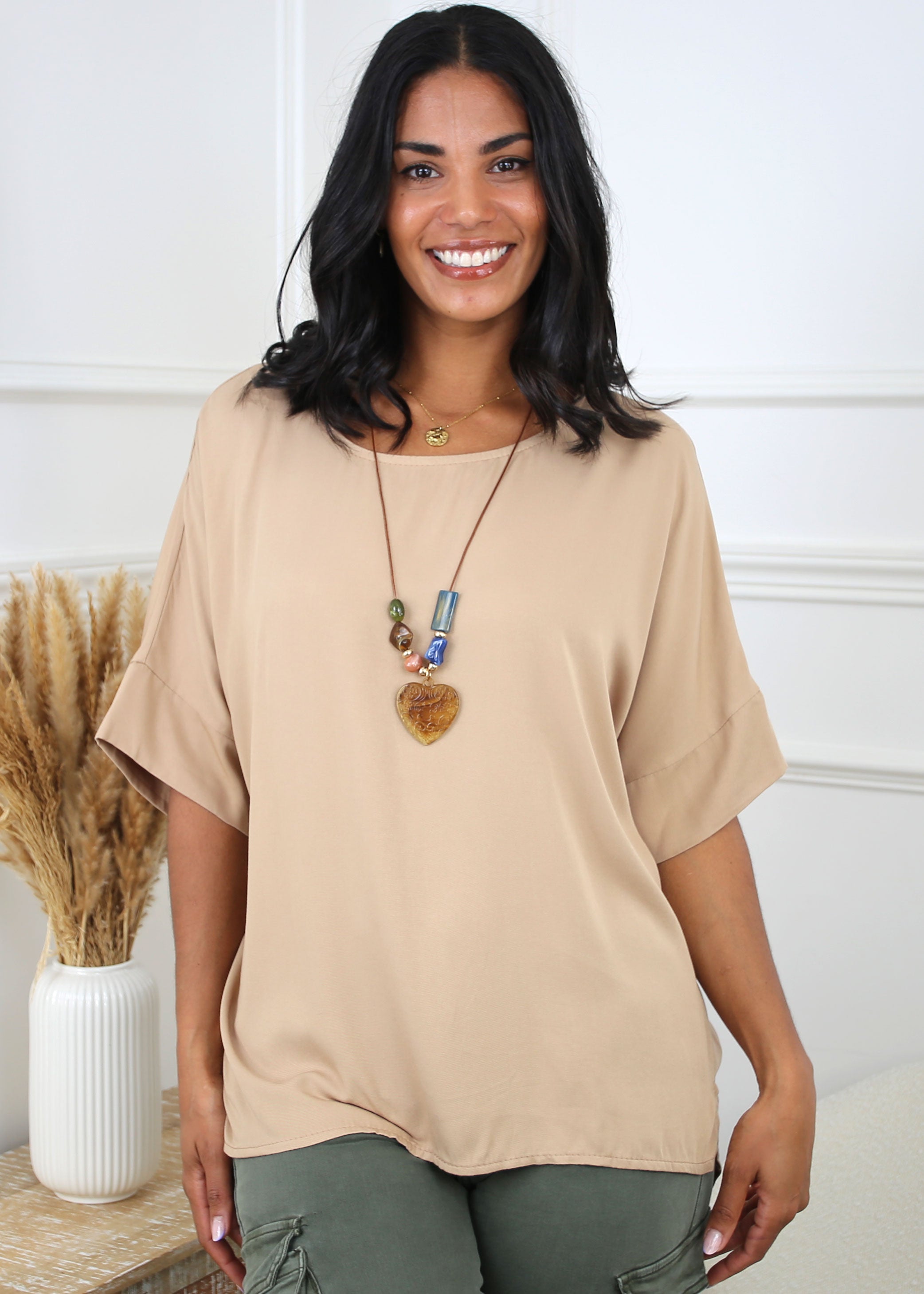 Kennedy Tan Necklace Blouse