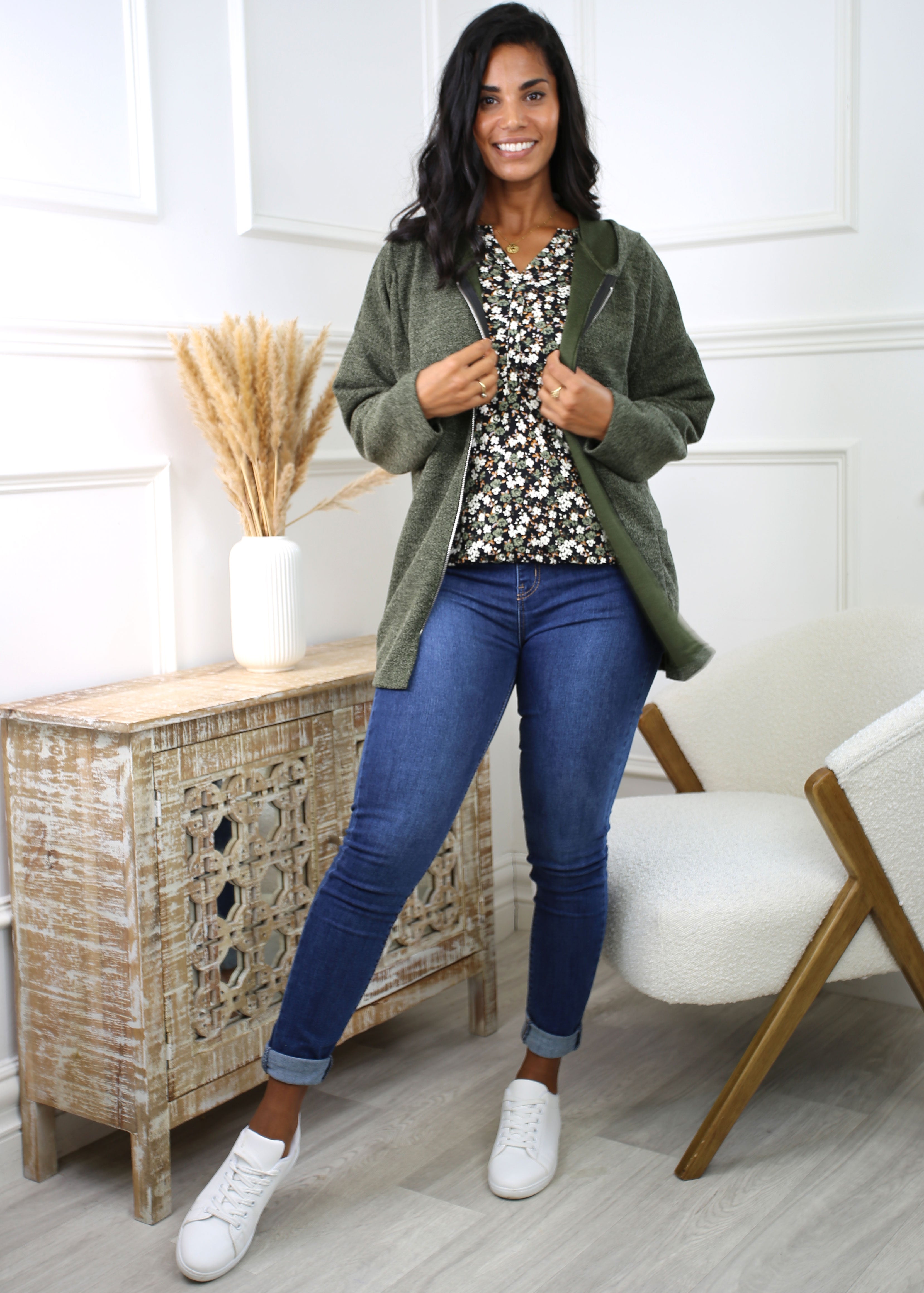 Talia Khaki Floral Blouse