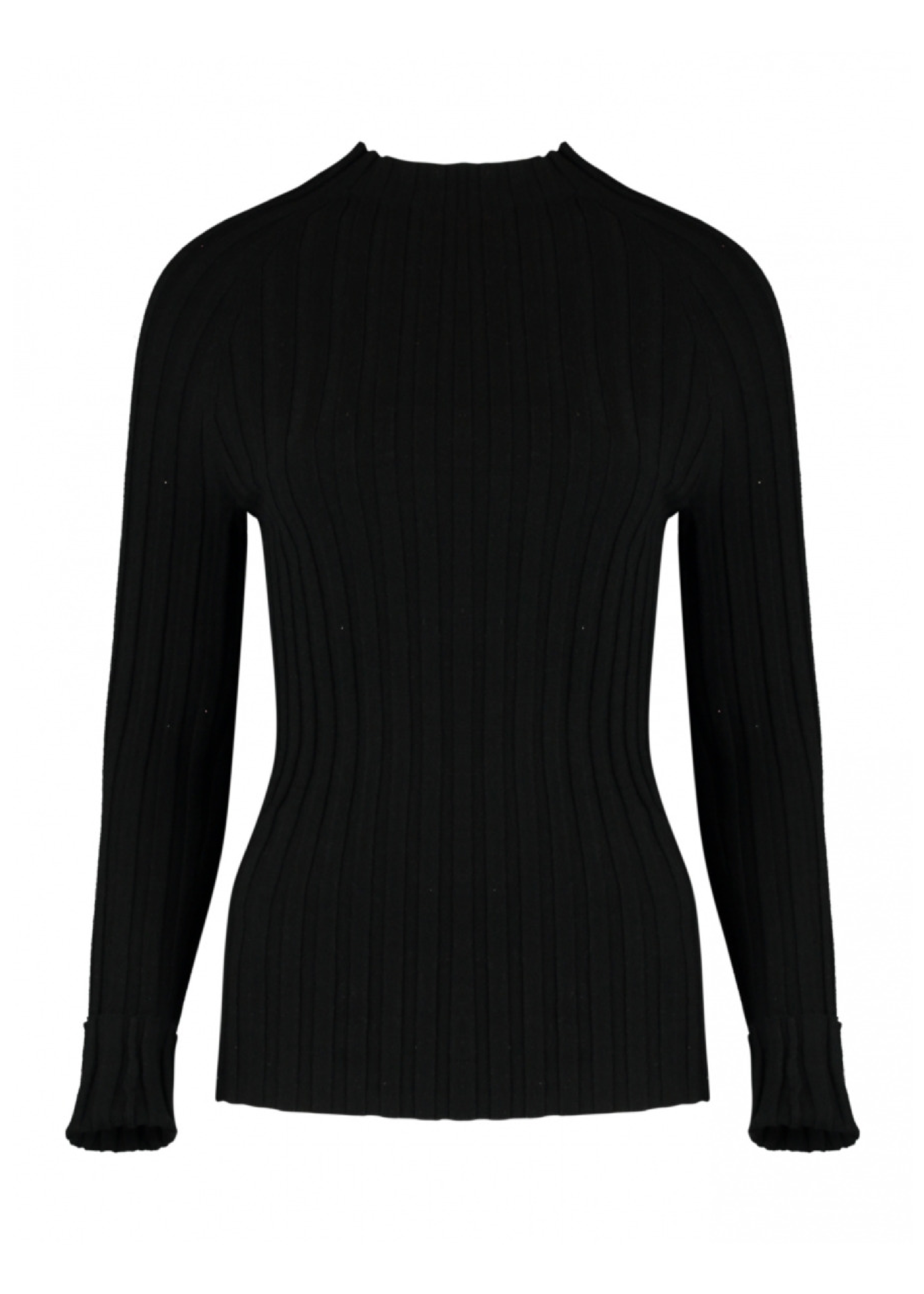 Margo Black Ribbed Knit Top