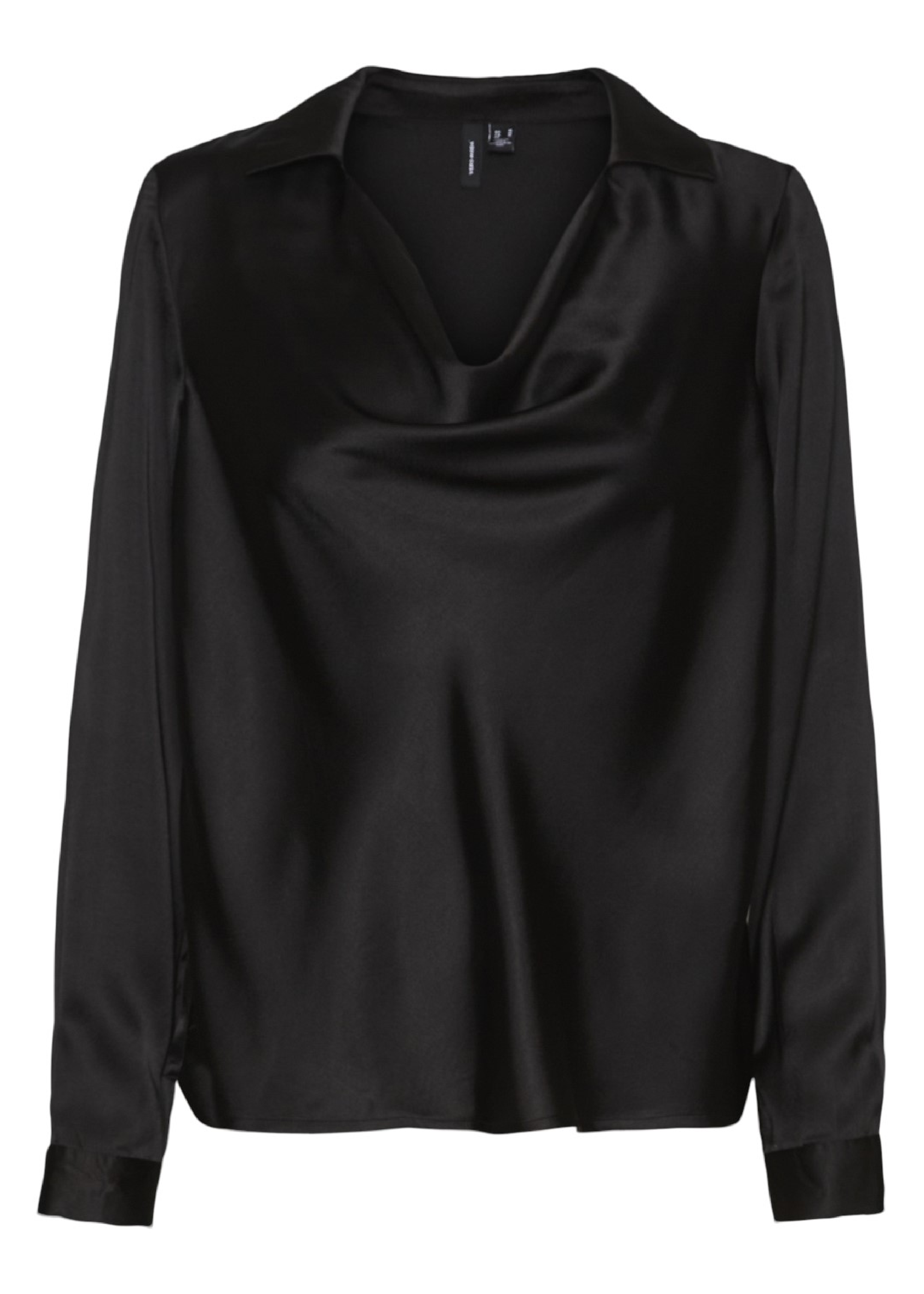 Merle Black Cowl Neck Satin Blouse