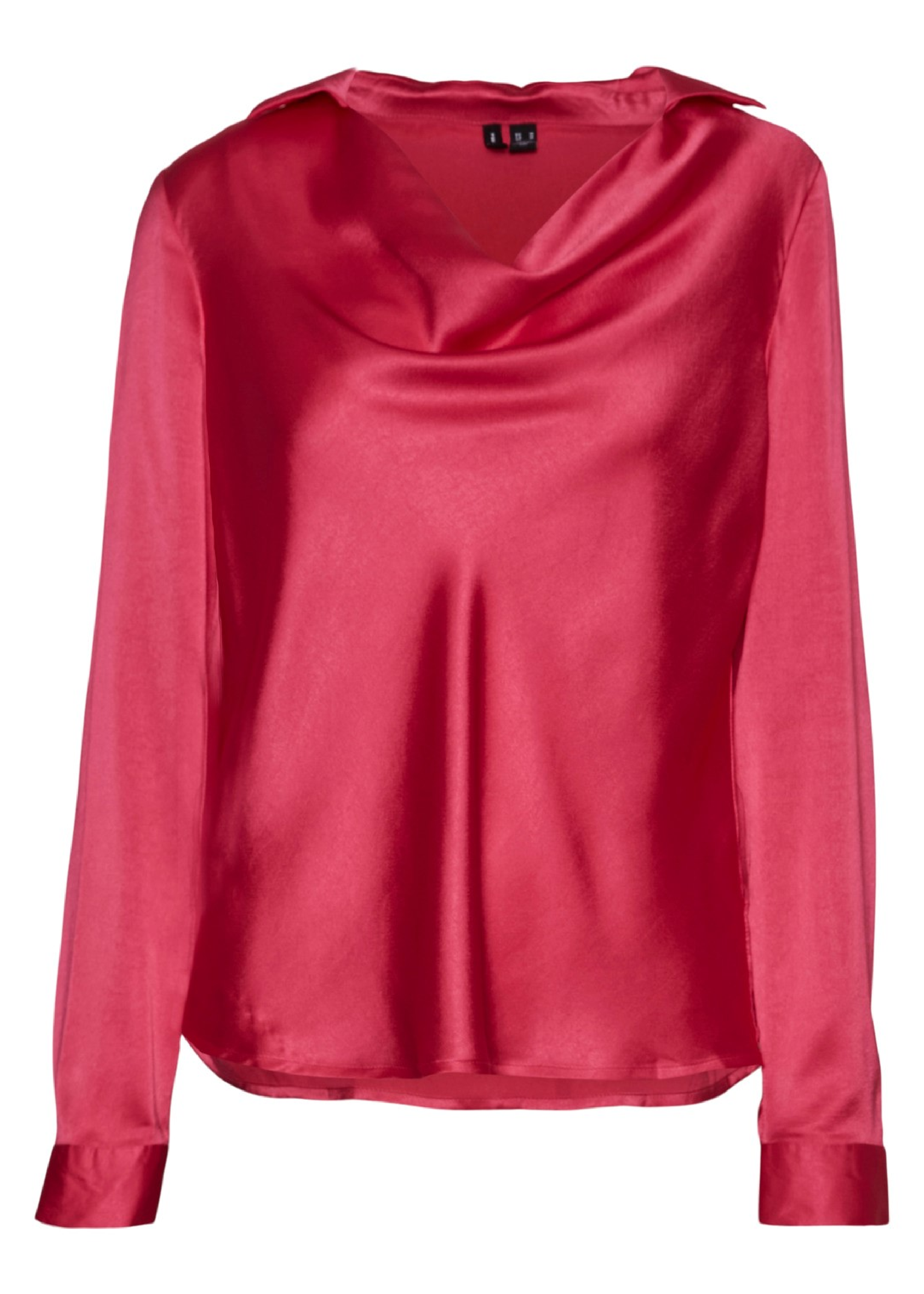 Merle Fuchsia Cowl Neck Satin Blouse